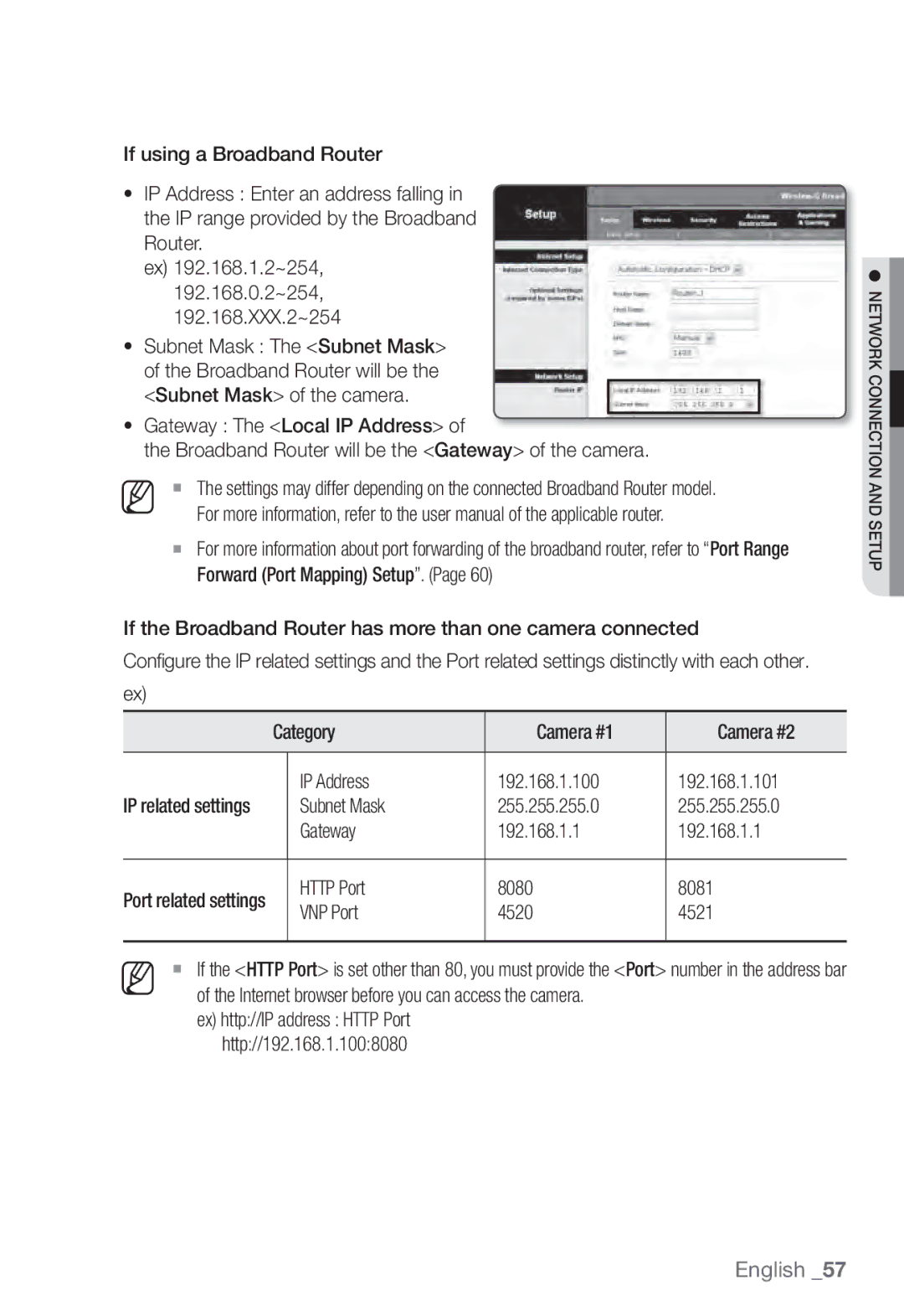 Samsung SNV-7082, SND-7082F, SNB-7002 user manual Http Port 8080 8081 VNP Port 4520 4521 