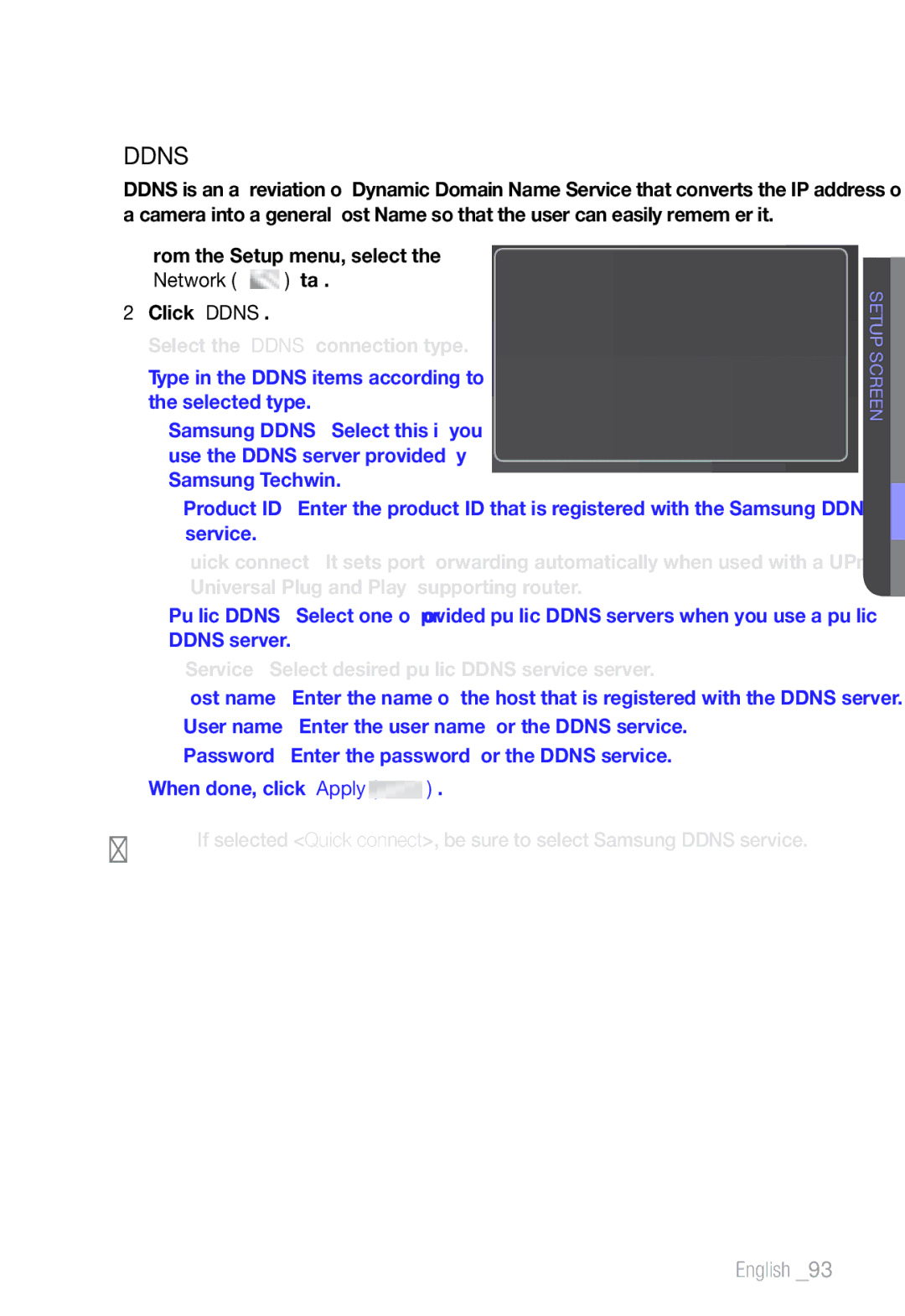 Samsung SNV-7082, SND-7082F, SNB-7002 user manual Ddns 