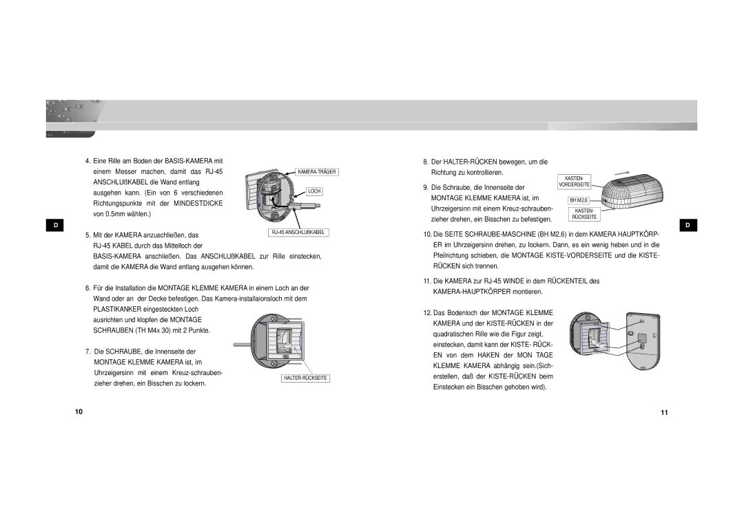 Samsung SOC-222P/W manual Der HALTER-RÜ Cken bewegen, um die Richtung zu kontrollieren 