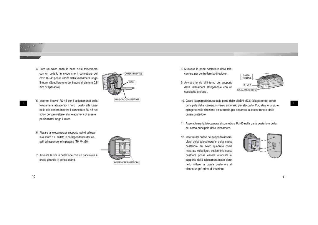 Samsung SOC-222P/W manual Fare un solco sotto la base della telecamera 