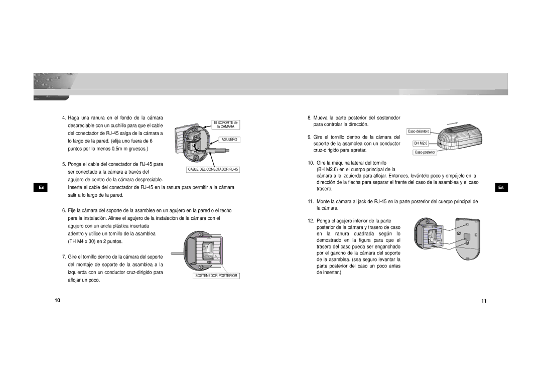 Samsung SOC-222P/W manual Trasero 