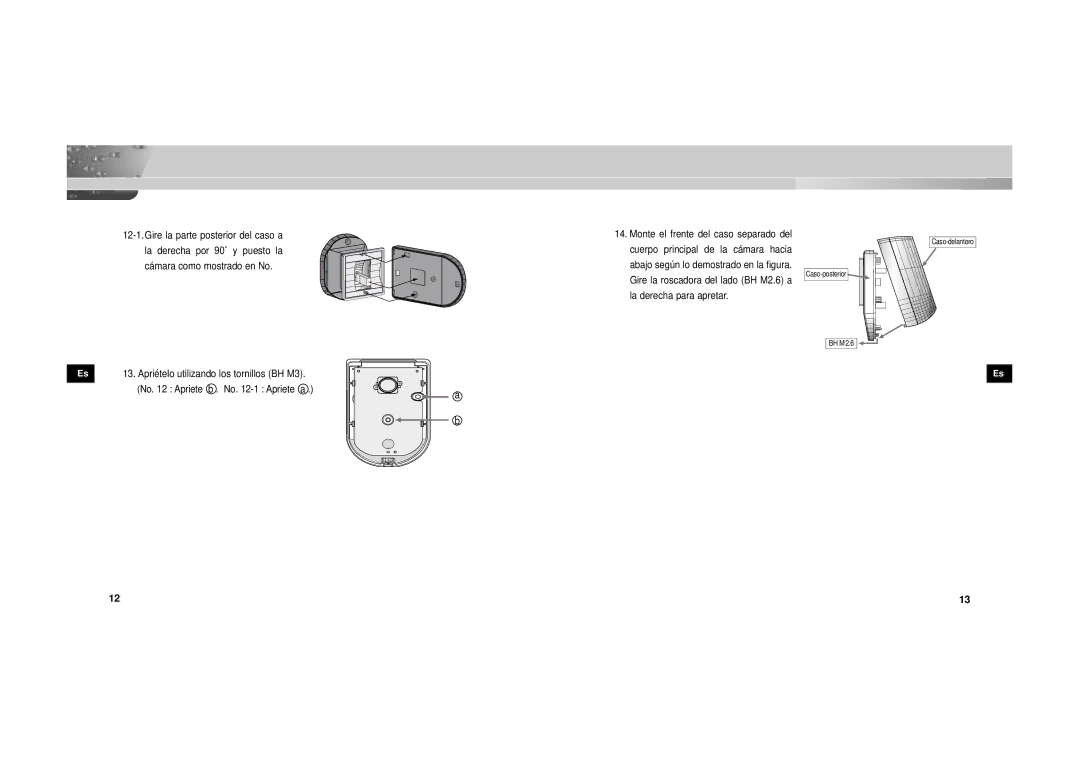 Samsung SOC-222P/W manual Caso-delantero 