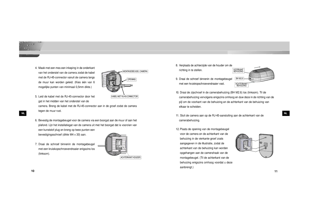 Samsung SOC-222P/W manual Voorkant Behuizing 