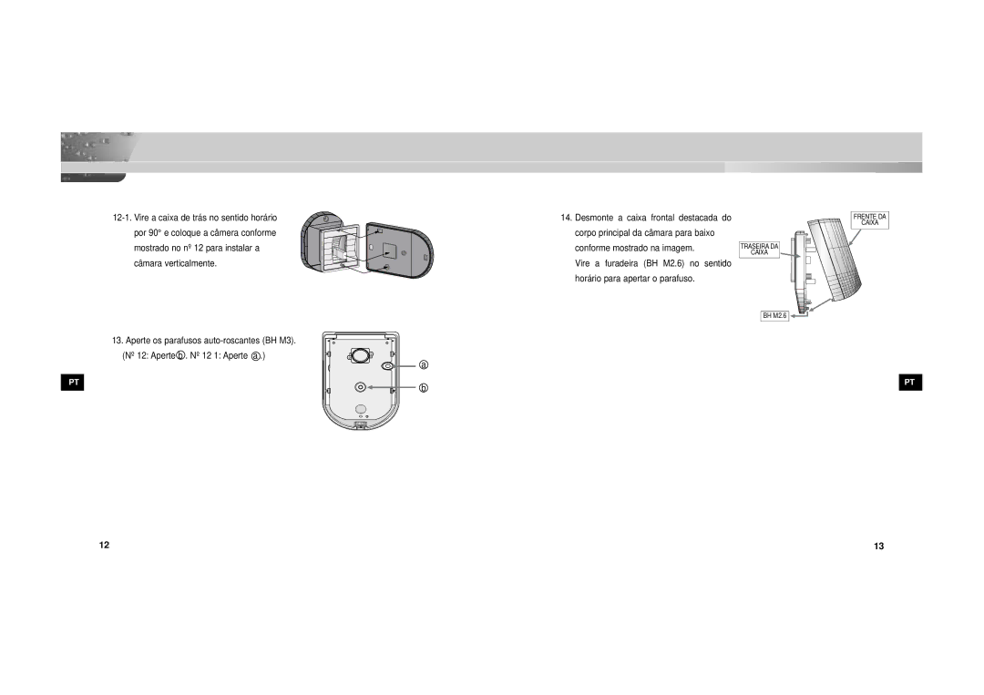 Samsung SOC-222P/W manual Traseira DA Caixa 