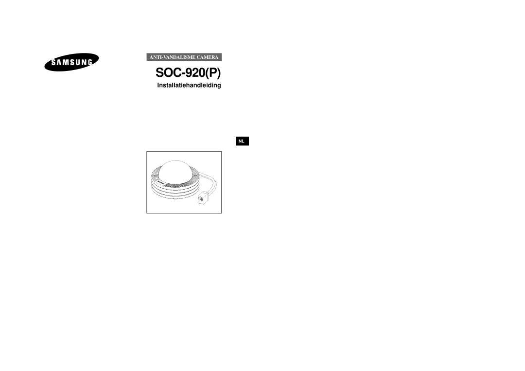 Samsung SOC-920P/W manual ANTI-VANDALISME Camera 