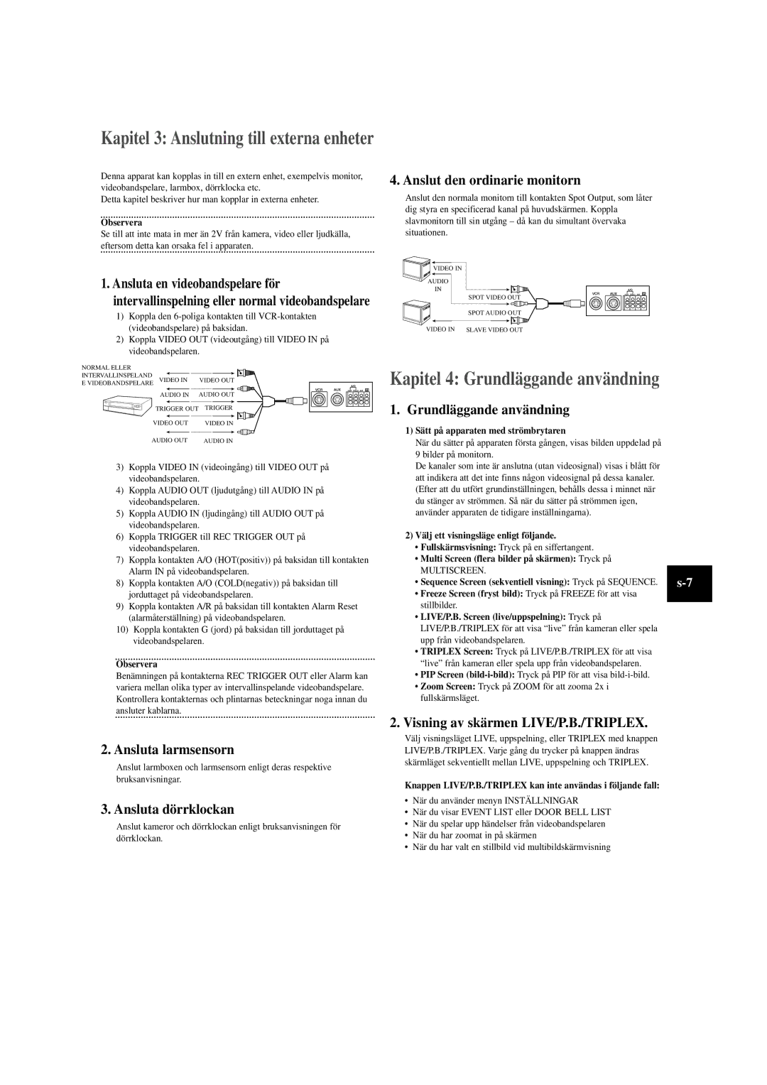 Samsung SOM-080AN manual Kapitel 4 Grundläggande användning 