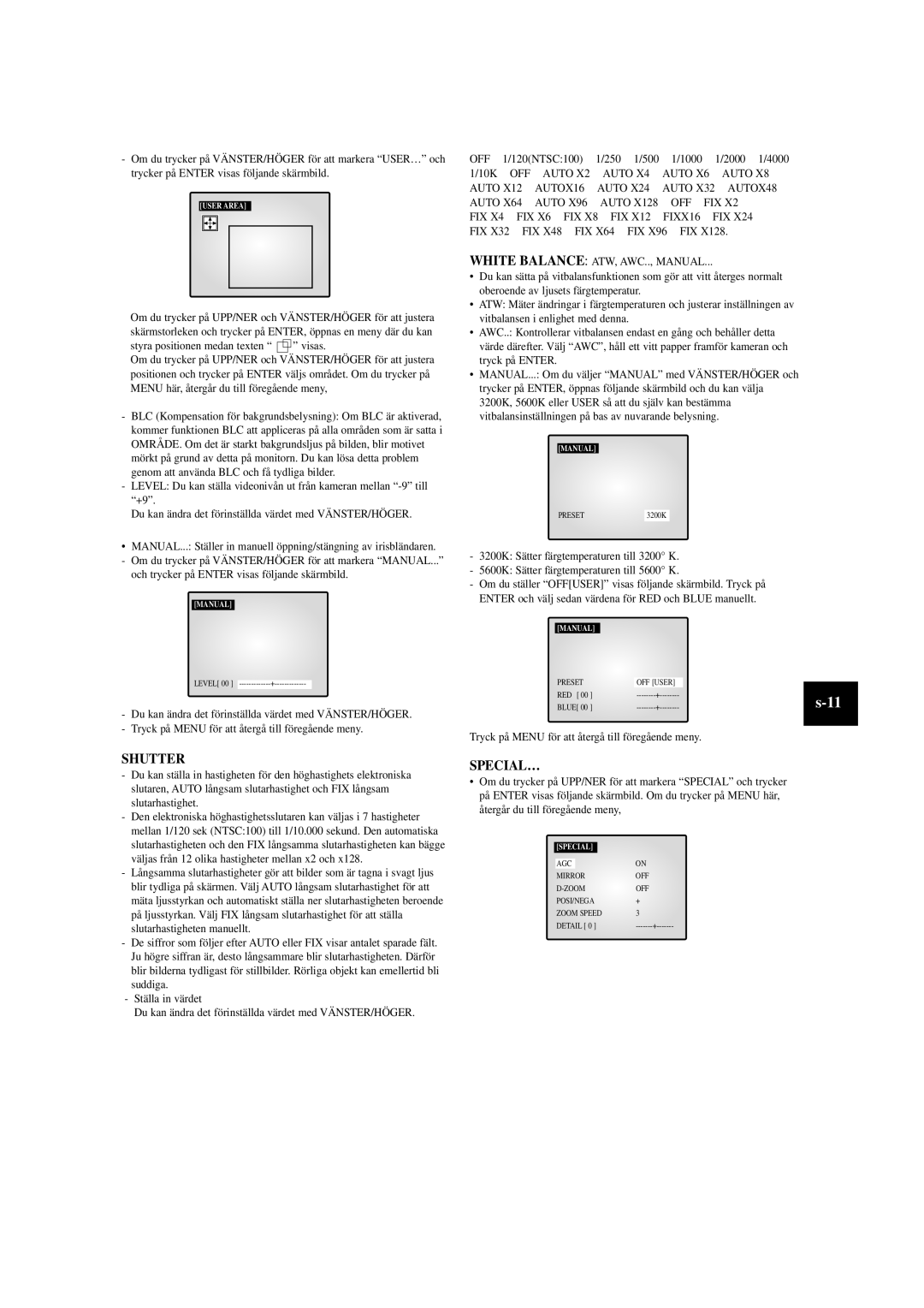 Samsung SOM-080AN manual Special…, Och trycker på Enter visas följande skärmbild 