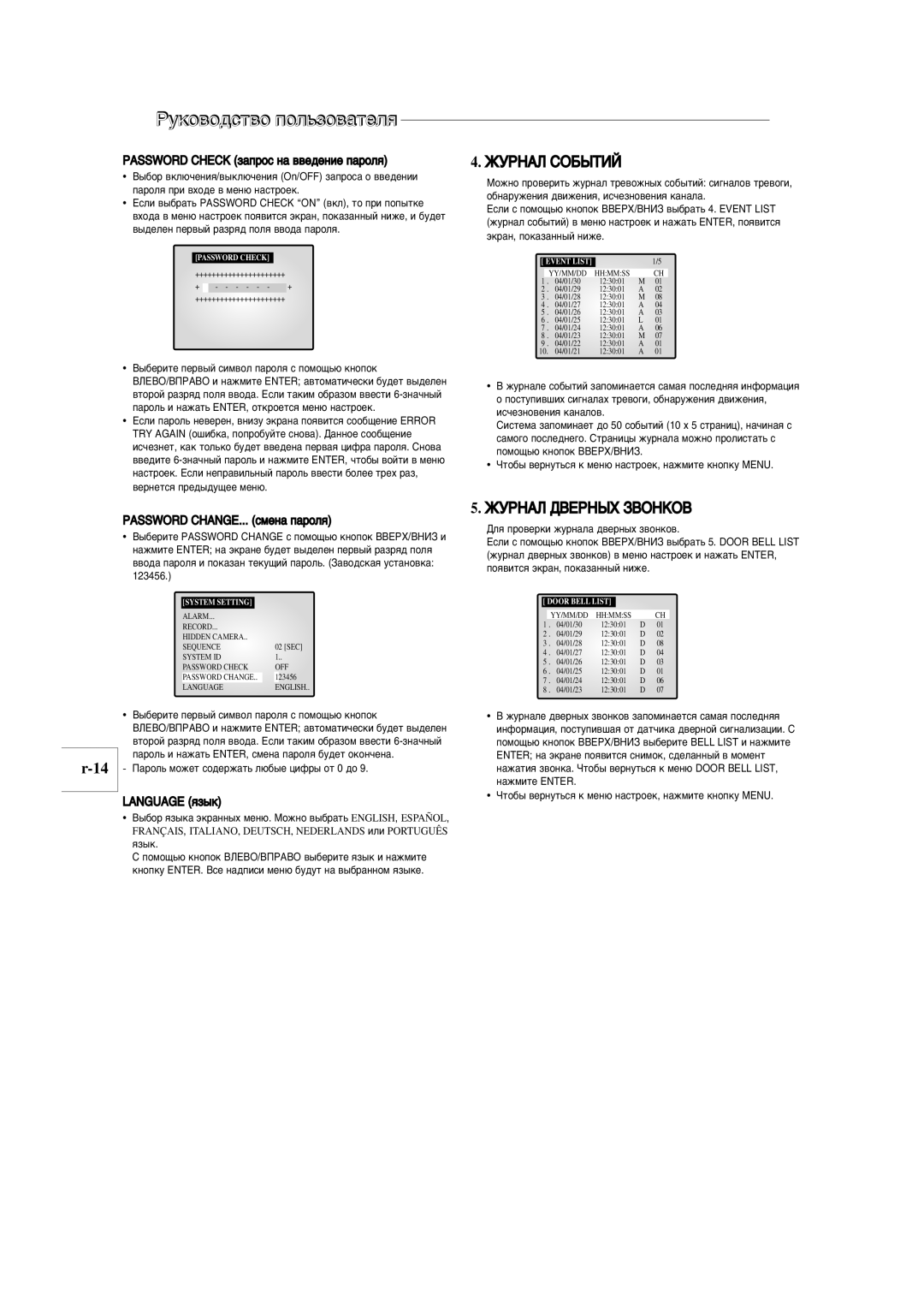 Samsung SOM-080AN manual Français , ITALIANO, DEUTSCH, Nederlands ËÎË Português, ‡ÊÏËÚÂ Enter 