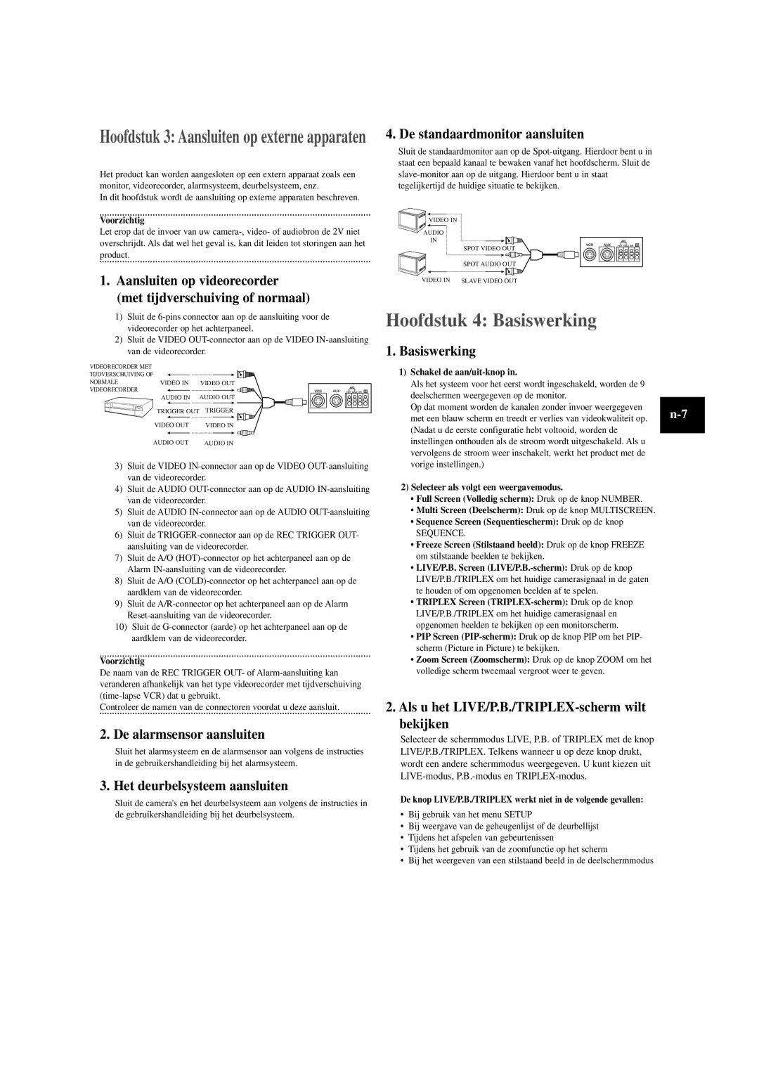 Samsung SOM-080AN manual Hoofdstuk 4 Basiswerking 