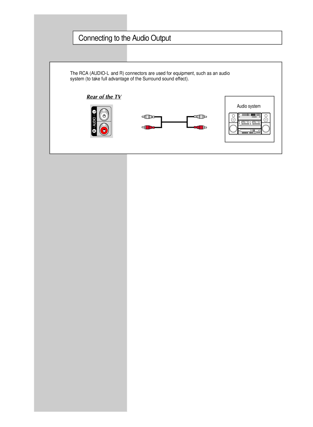 Samsung SP-43R1HL manual Connecting to the Audio Output 