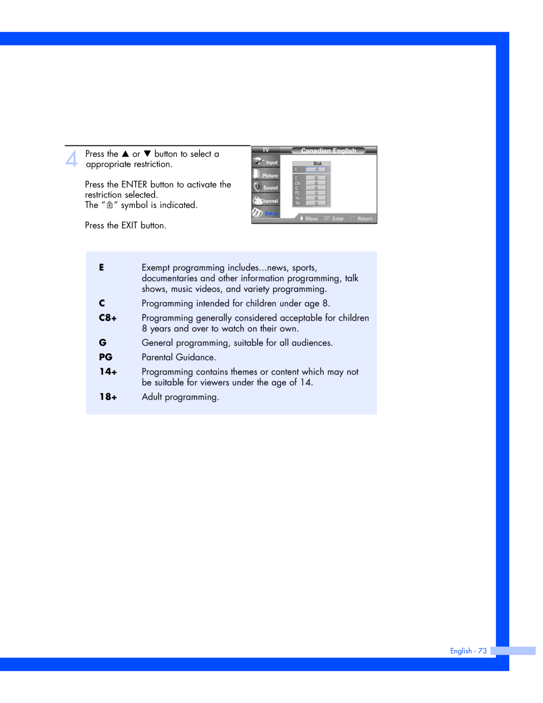 Samsung SP-56L7HR, SP-50L7HR instruction manual Canadian English 