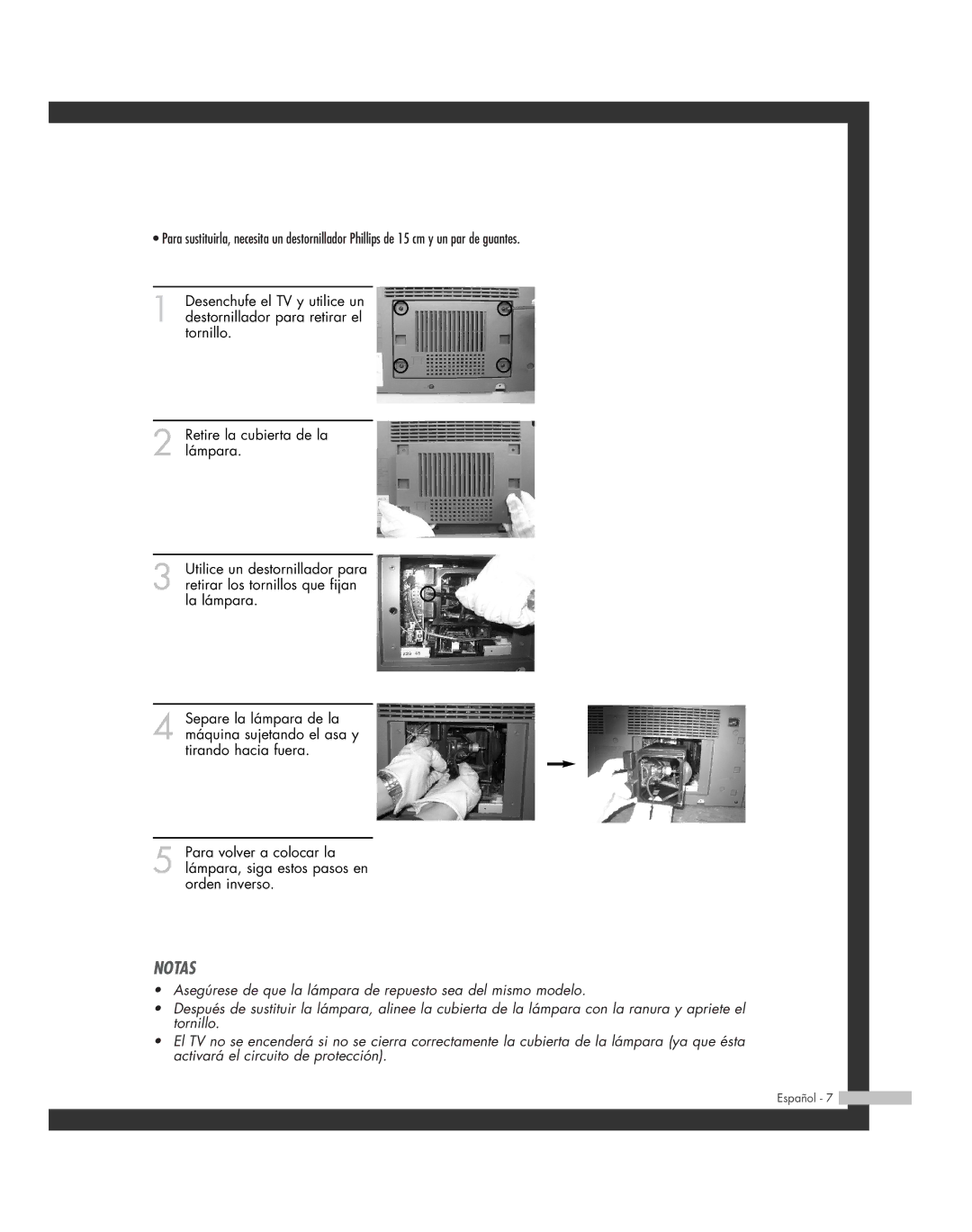 Samsung SP-46L6HR, SP-61L6HR, SP-56L6HR, SP-42L6HR, SP-50L6HR manual Notas 