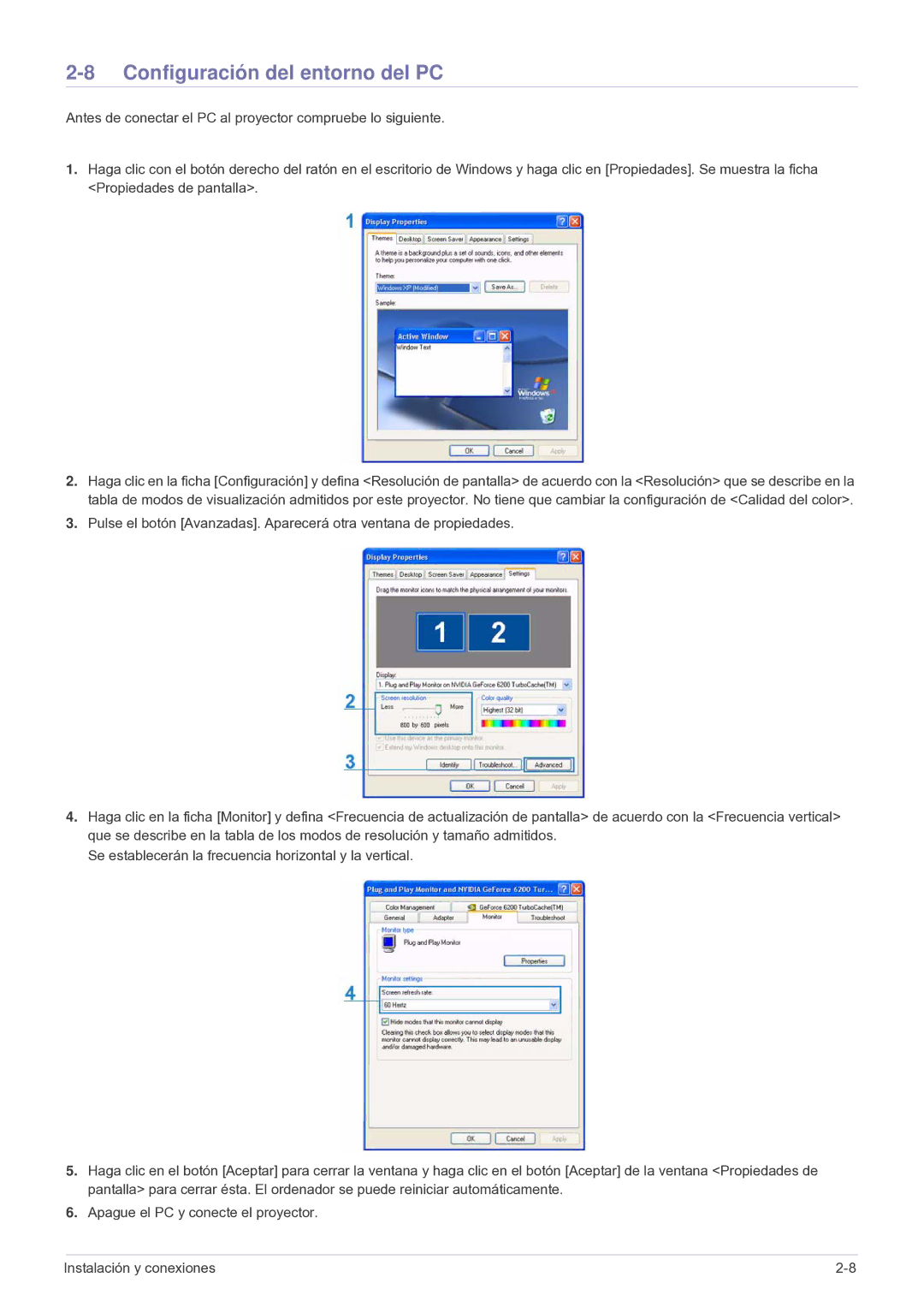 Samsung SPA600BX/EN, SP-A600B manual Configuración del entorno del PC 