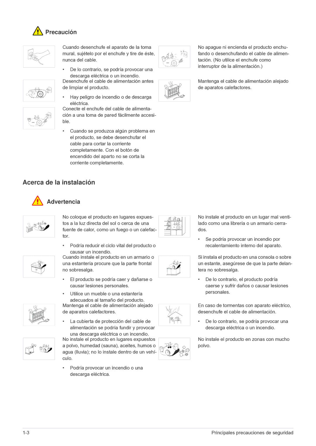 Samsung SP-A600B, SPA600BX/EN manual Acerca de la instalación, Precaución 