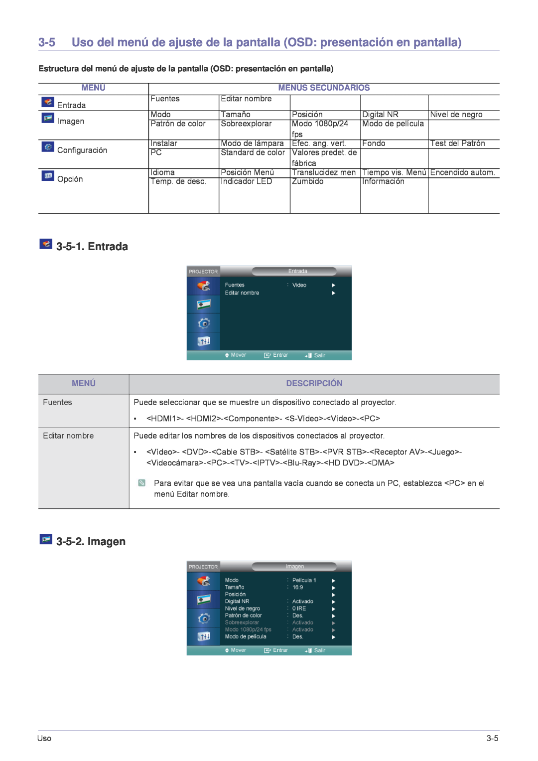 Samsung SPA600BX/EN, SP-A600B manual Entrada, Imagen 