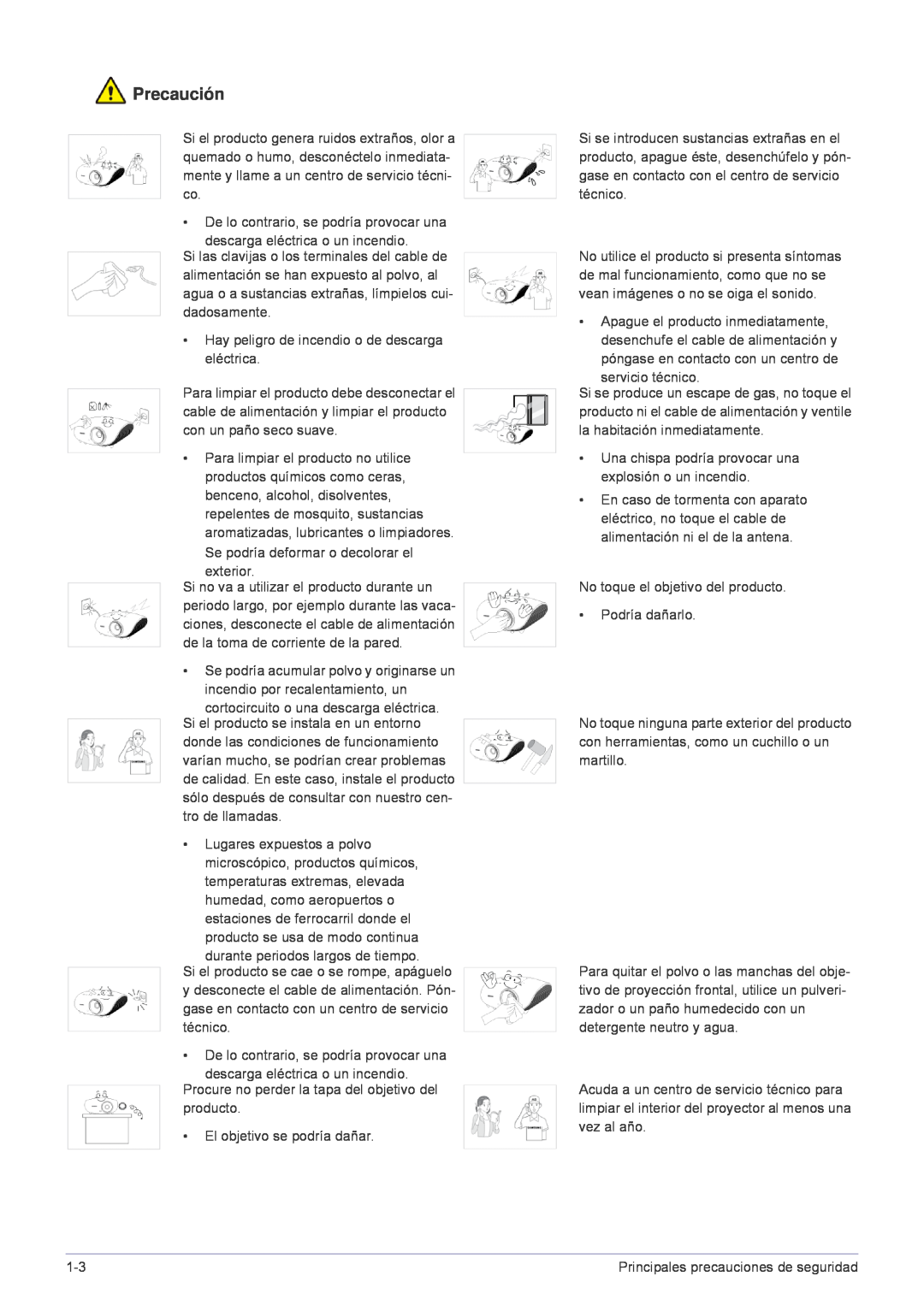 Samsung SP-A600B, SPA600BX/EN manual Precaución 