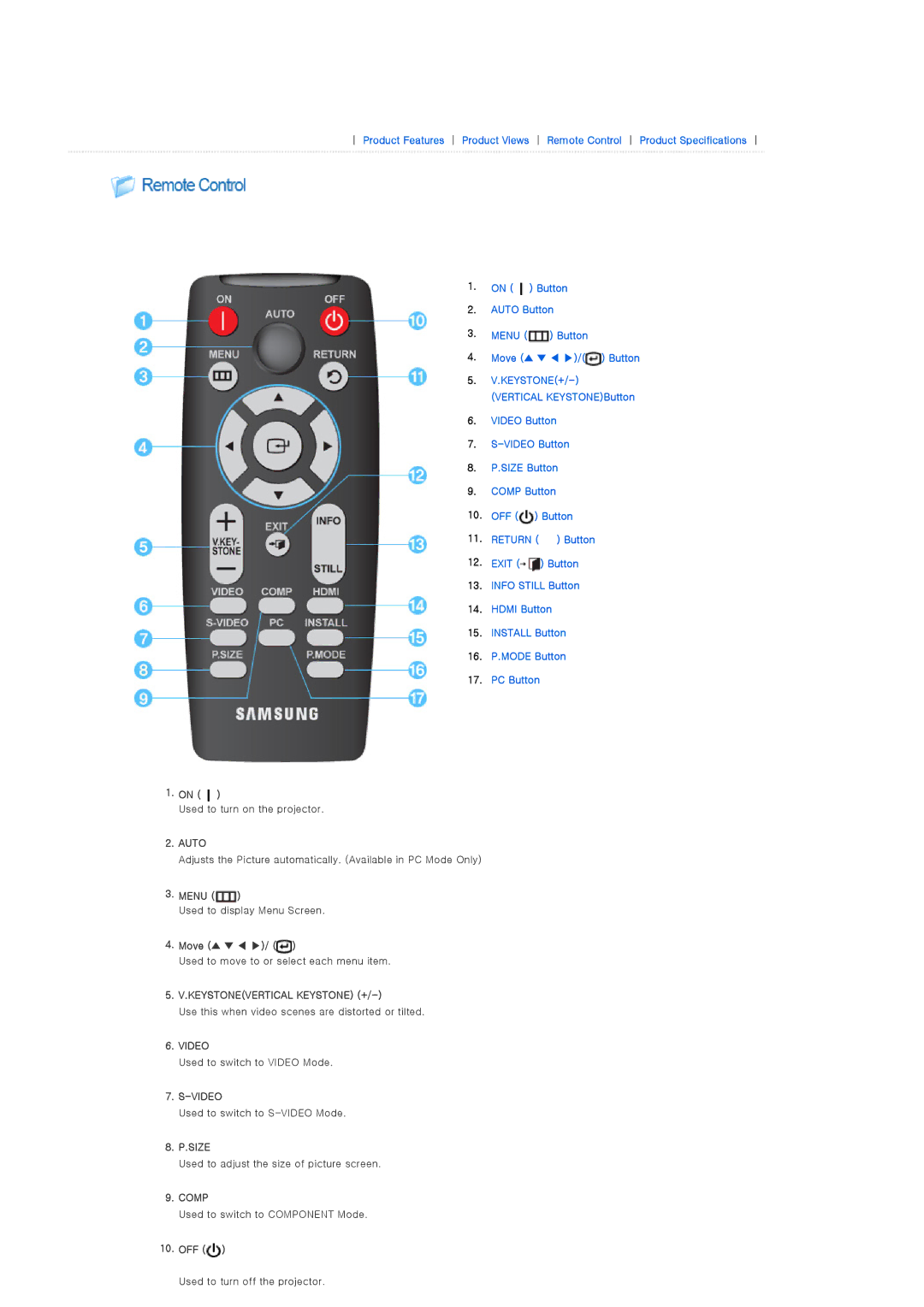 Samsung SP-D300B manual Menu, Move, Off 