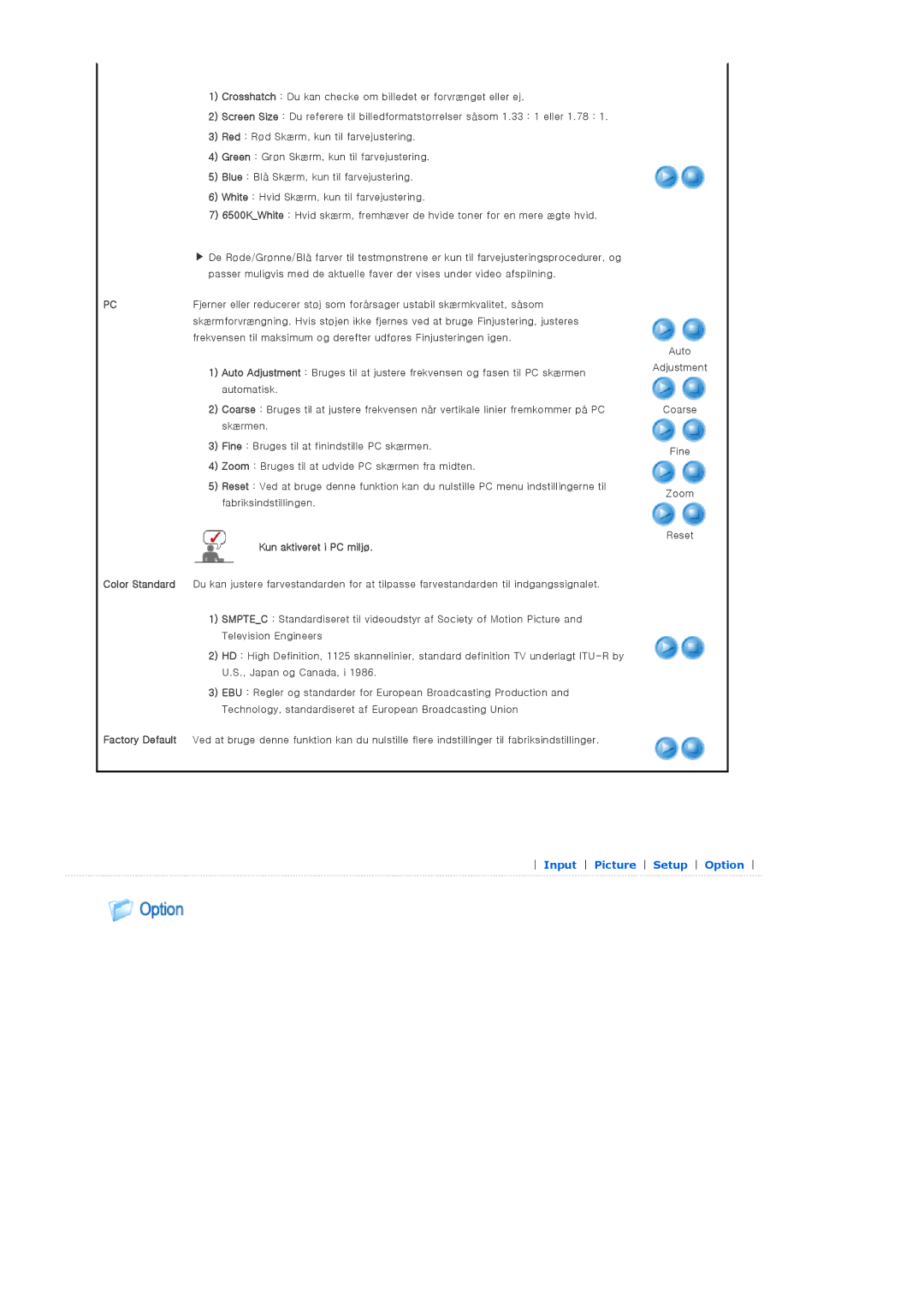 Samsung SP-D300BX manual Kun aktiveret i PC miljø 