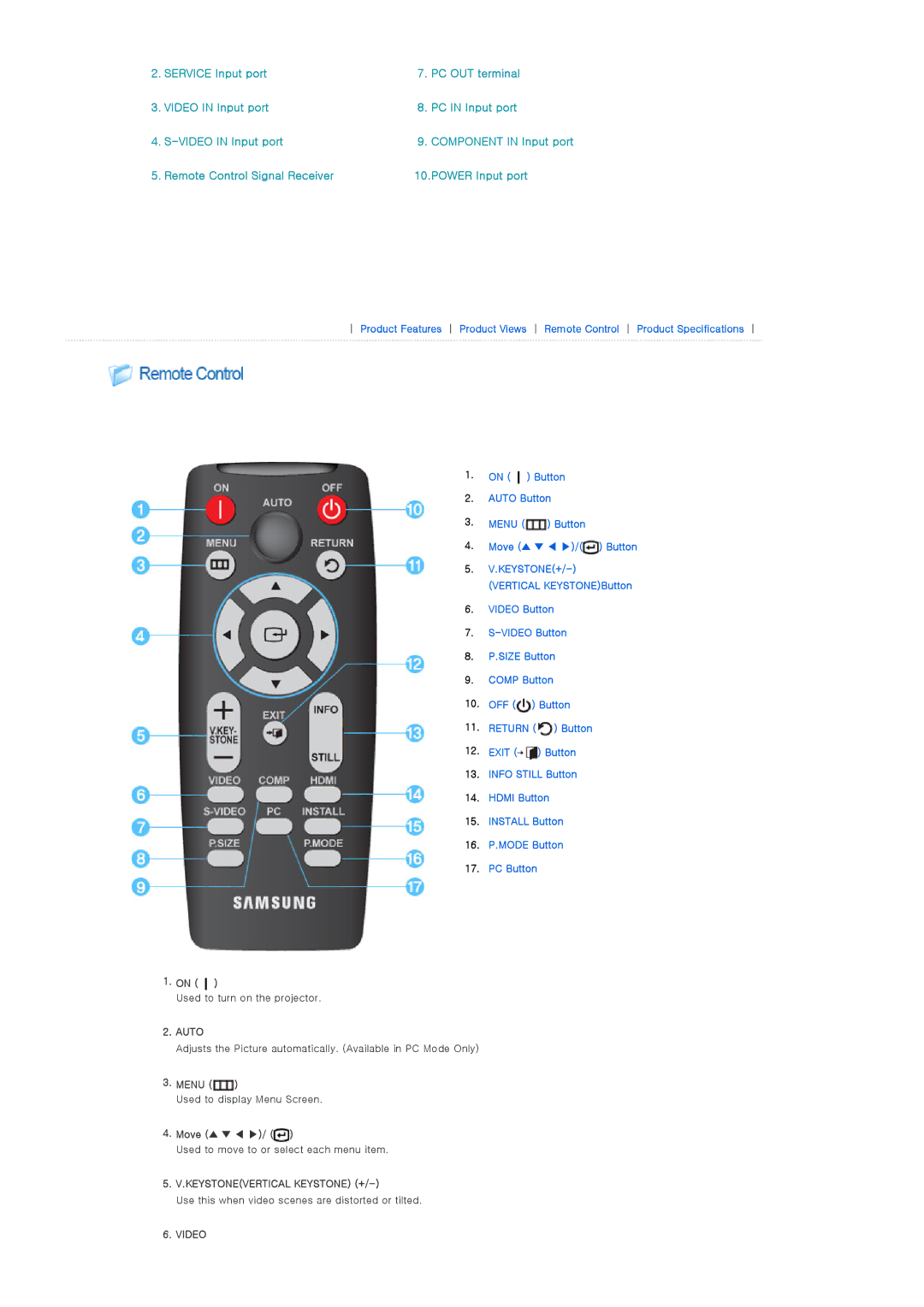 Samsung SP-D400S manual Menu, Move 