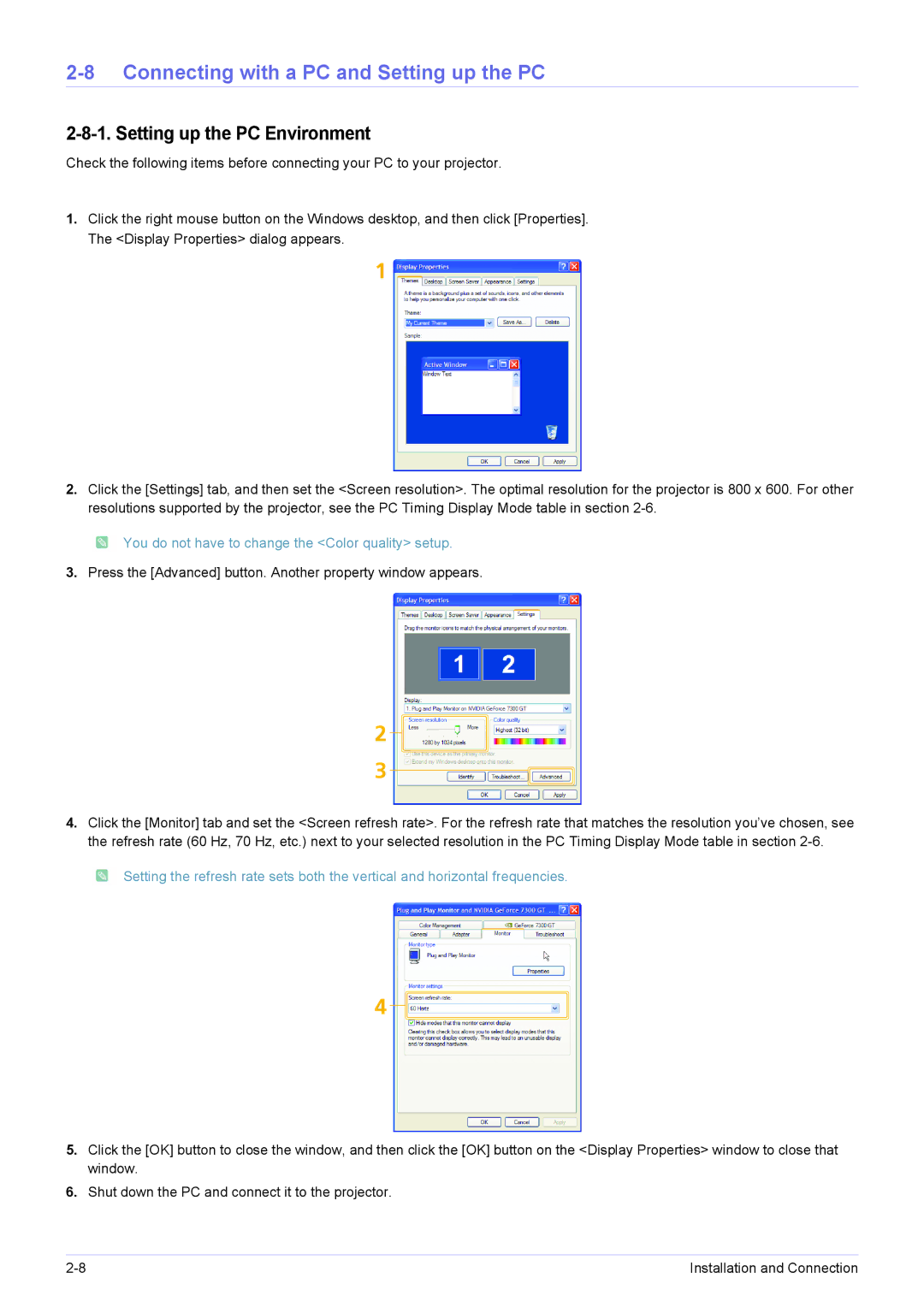 Samsung SP-H03 user manual Connecting with a PC and Setting up the PC, Setting up the PC Environment 