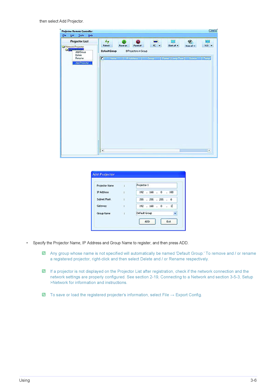 Samsung SP-L355, SP-L305, SP-L335 specifications Using 