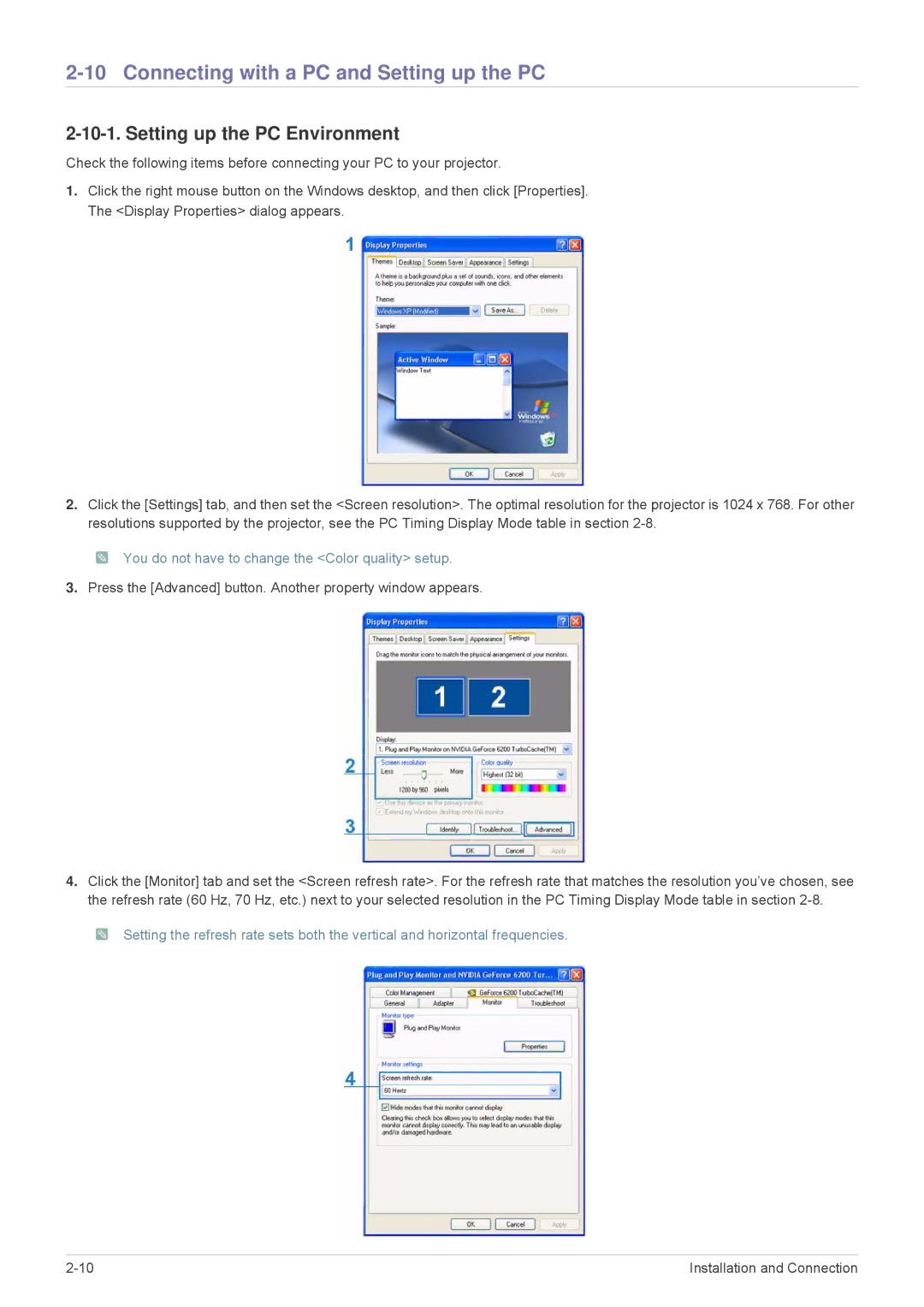 Samsung SP-M255, SP-M20, SP-M225, SP-M275, SP-M305 Connecting with a PC and Setting up the PC, Setting up the PC Environment 