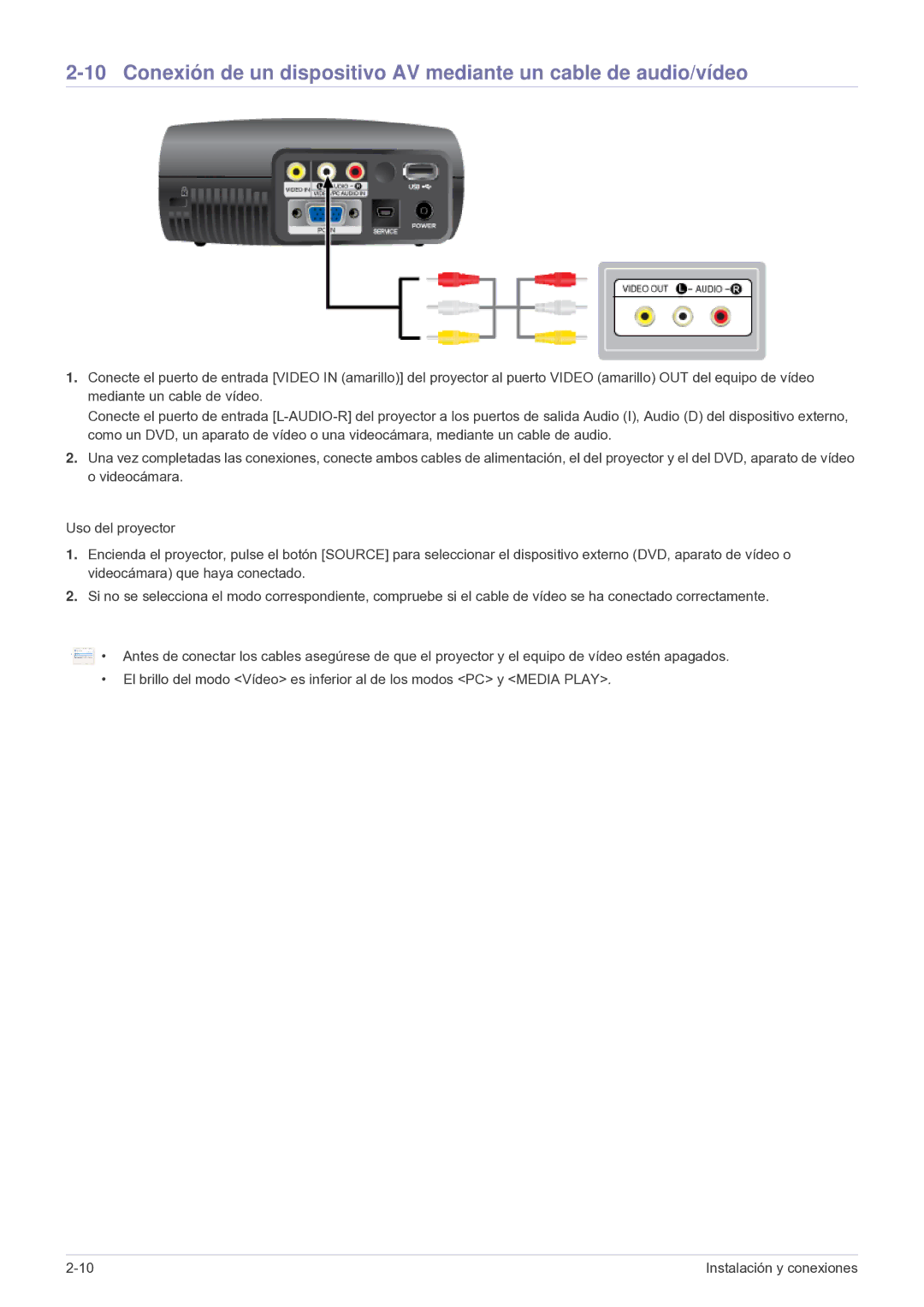 Samsung SPP410MX/EN, SP-P410M, SPP410MEX/EN manual Instalación y conexiones 