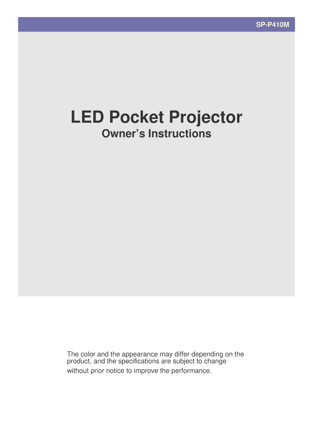 Samsung SP-P410M specifications LED Pocket Projector 