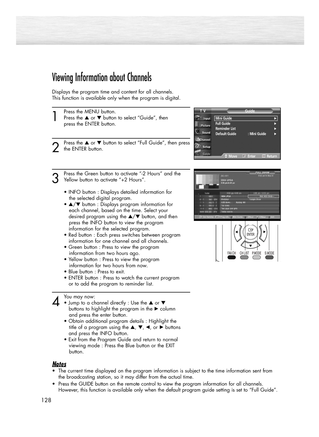 Samsung SP-R4232 manual Viewing Information about Channels 