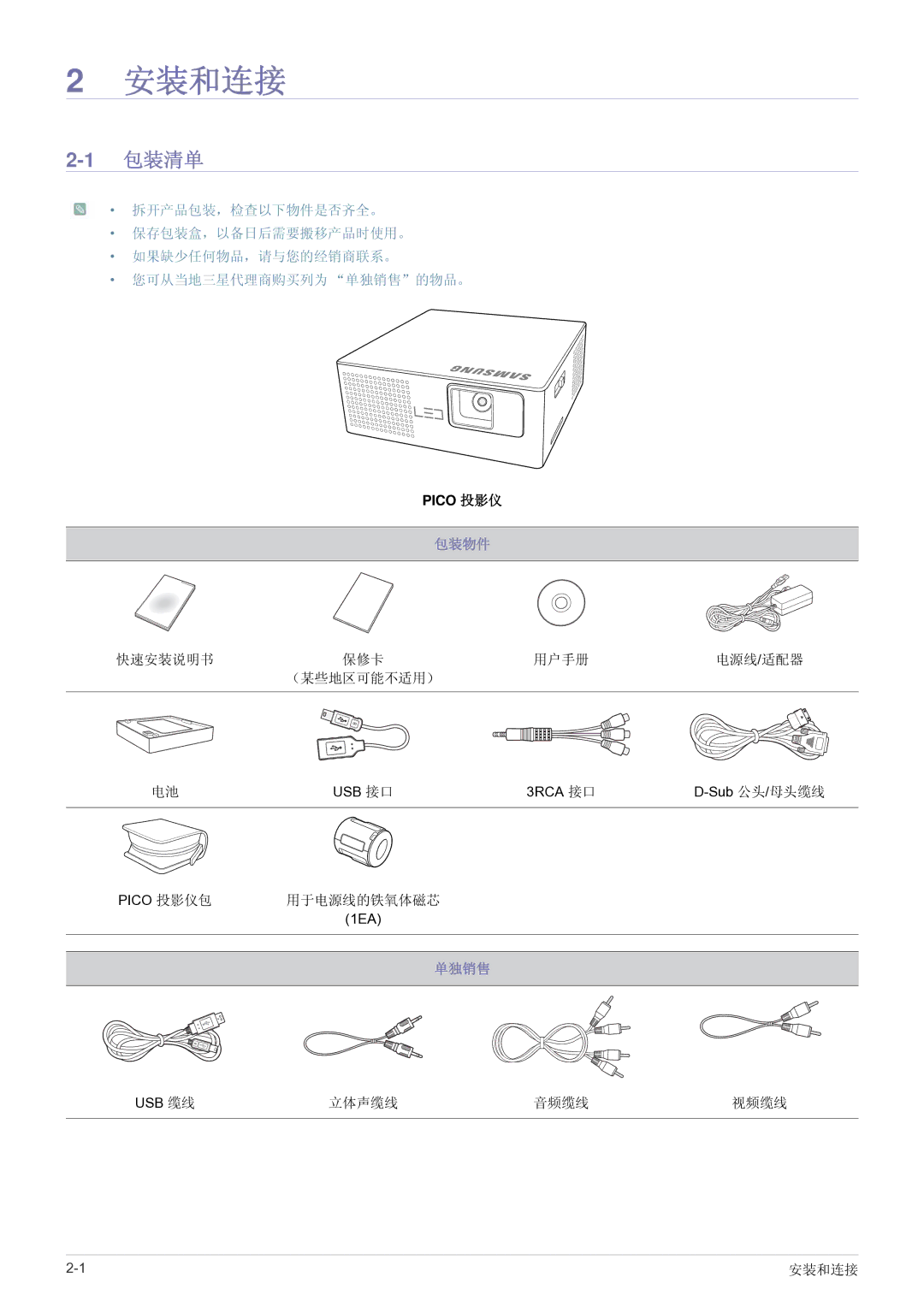 Samsung SP0351VBX/EN manual Pico 