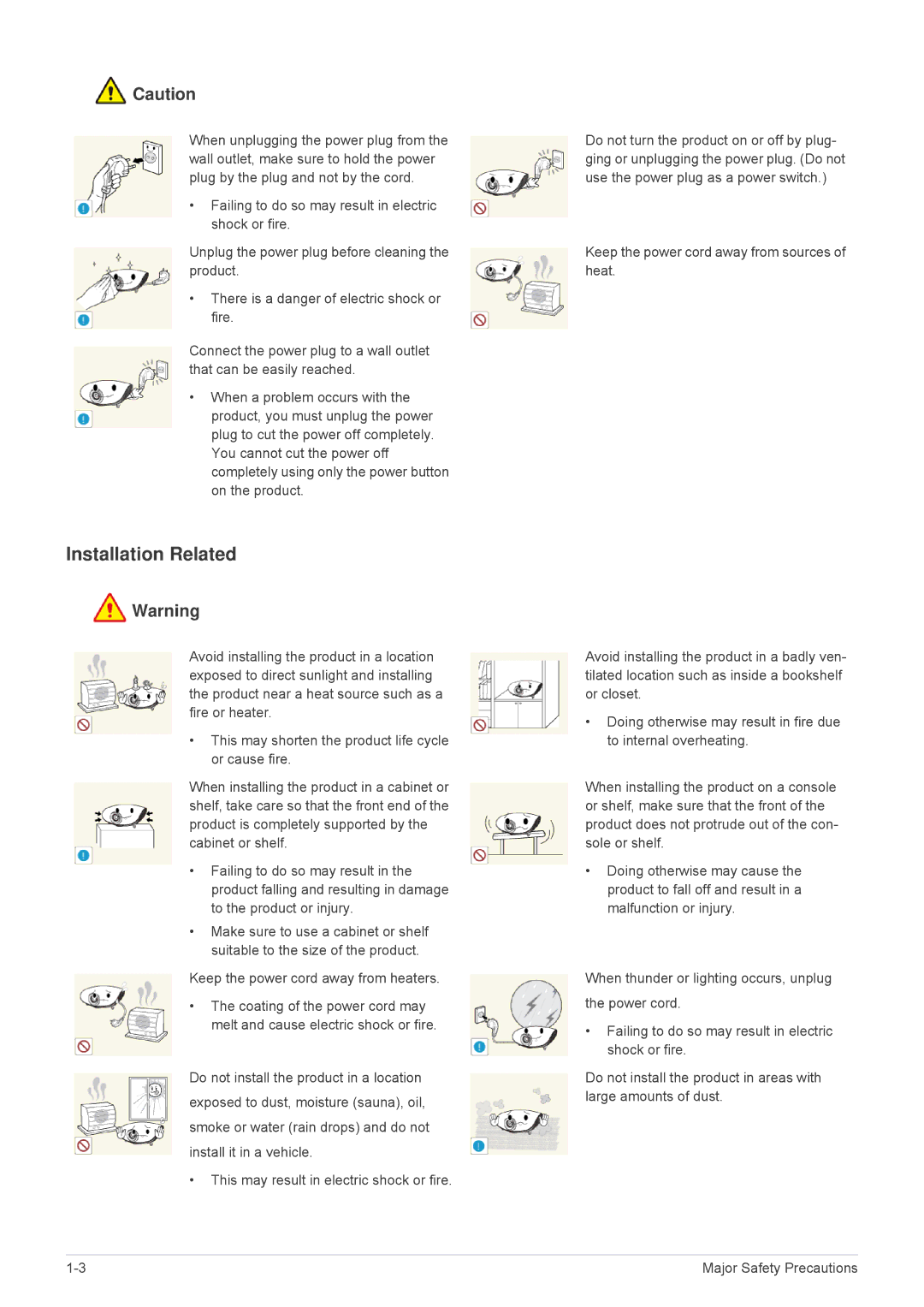 Samsung SP1035FBX/EN, SP1035FBX/ZA manual Installation Related 