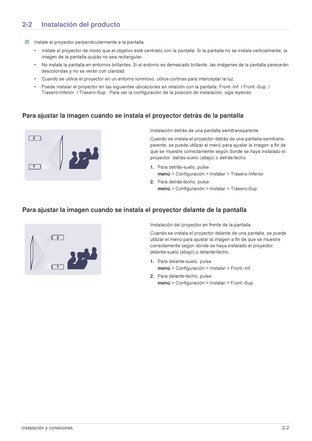 Samsung SP1055XWX/EN, SP1055XWX/ZX manual Instalación del producto 