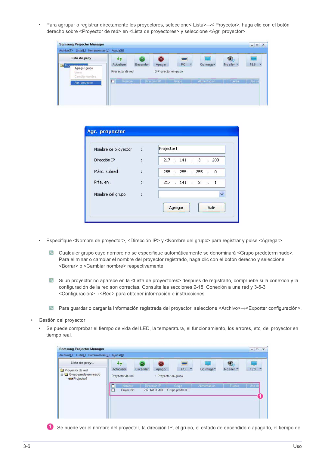 Samsung SP1055XWX/ZX, SP1055XWX/EN manual Uso 