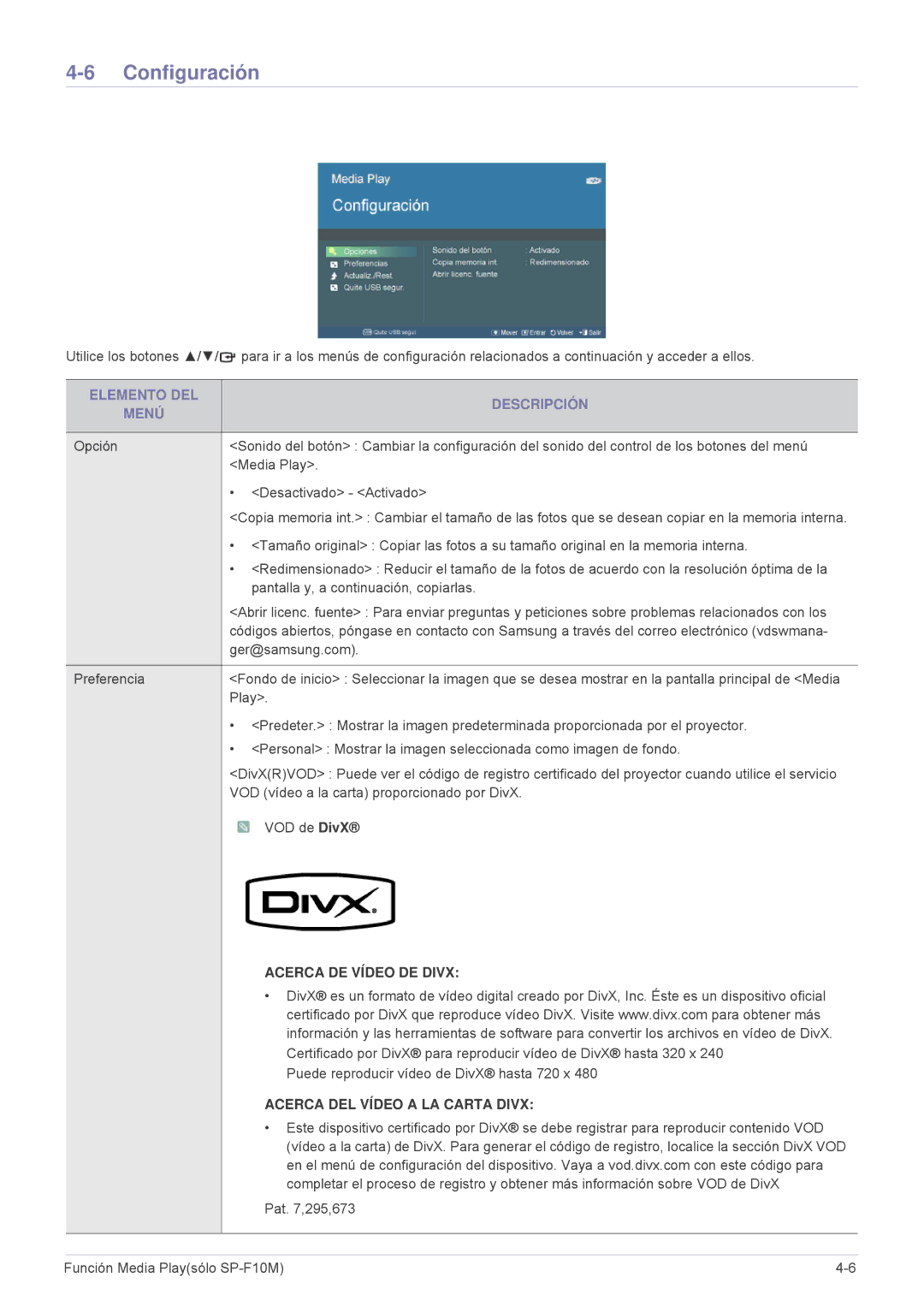 Samsung SP1055XWX/EN, SP1055XWX/ZX manual Configuración, Preferencia 