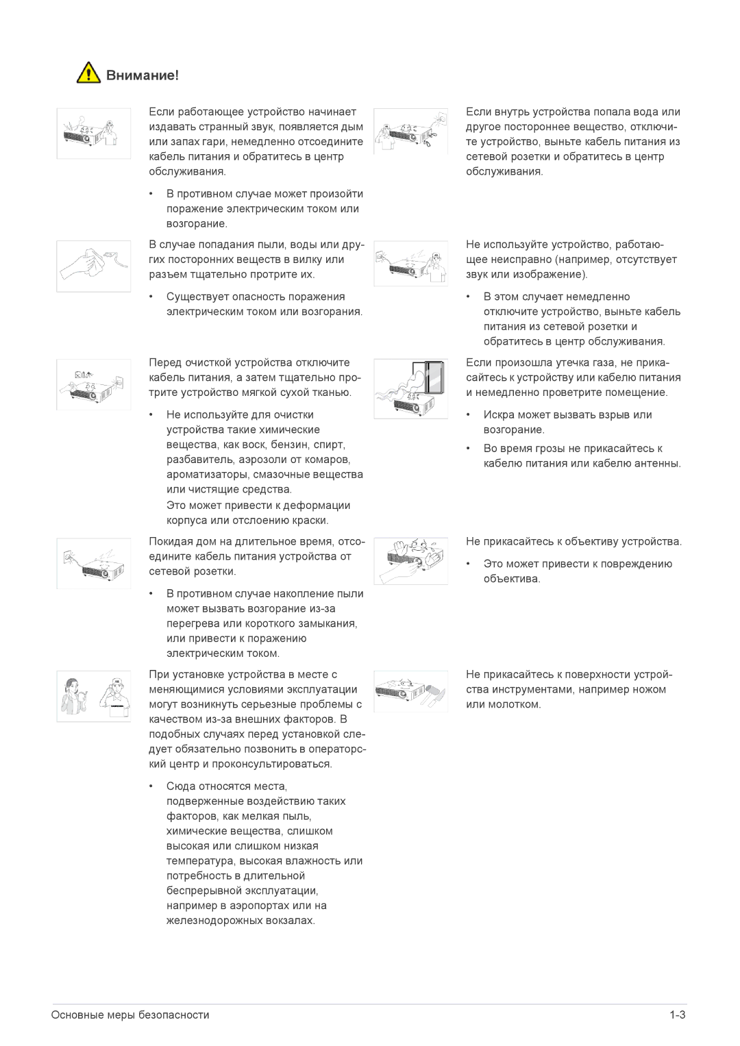 Samsung SP1055XWX/EN manual Искра может вызвать взрыв или возгорание 