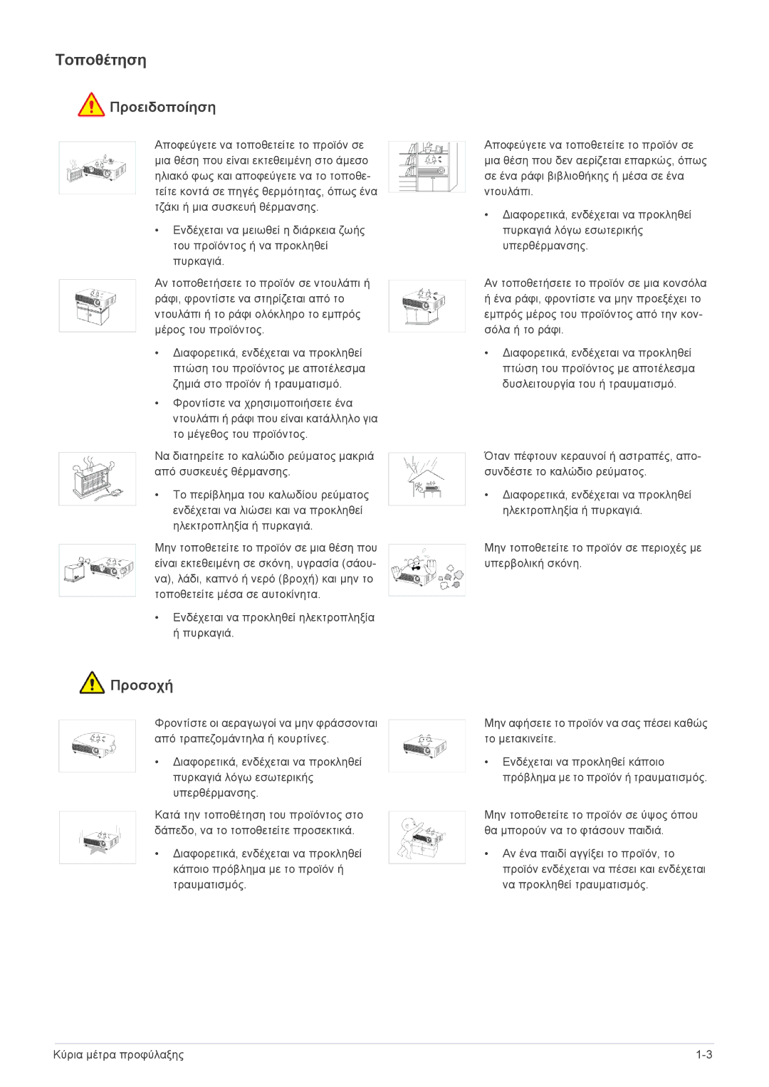 Samsung SP2003SWX/EN manual Τοποθέτηση 