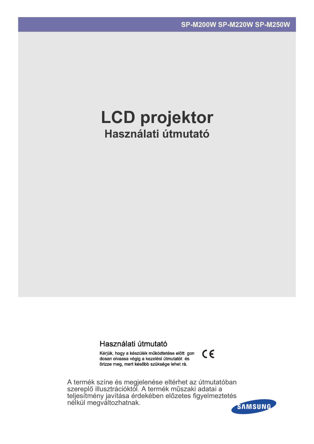 Samsung SP2203WWX/EN manual LCD projektor 