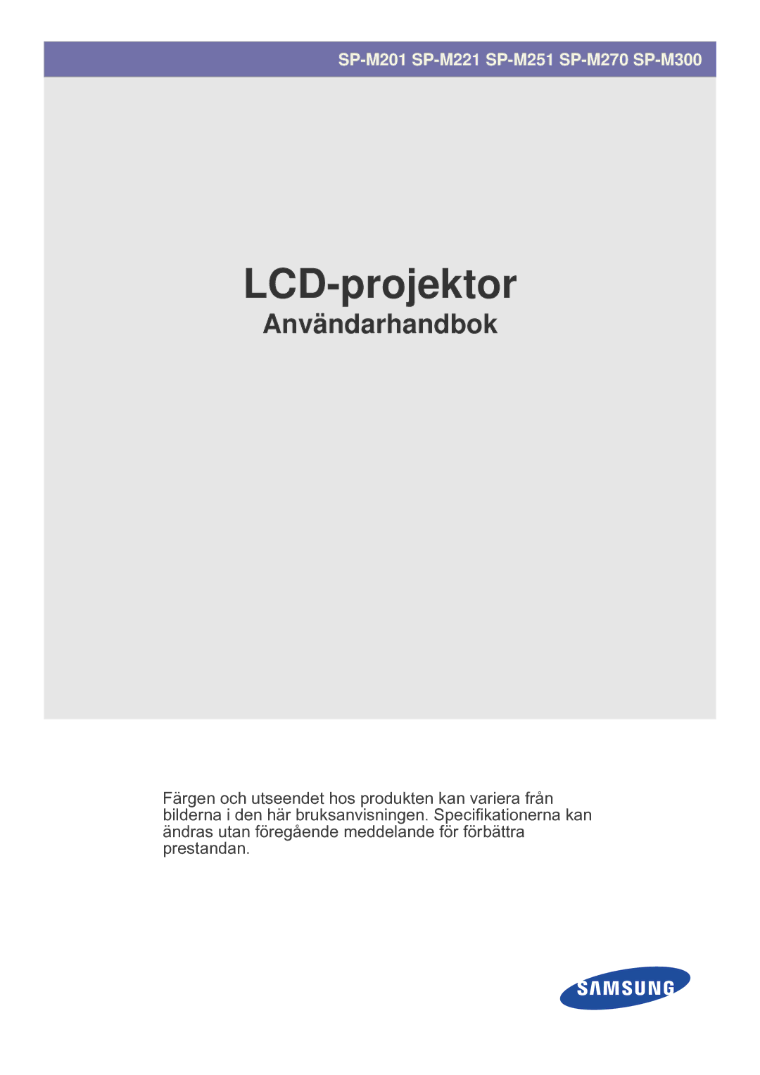 Samsung SP2203XWCX/EN manual LCD-projektor 