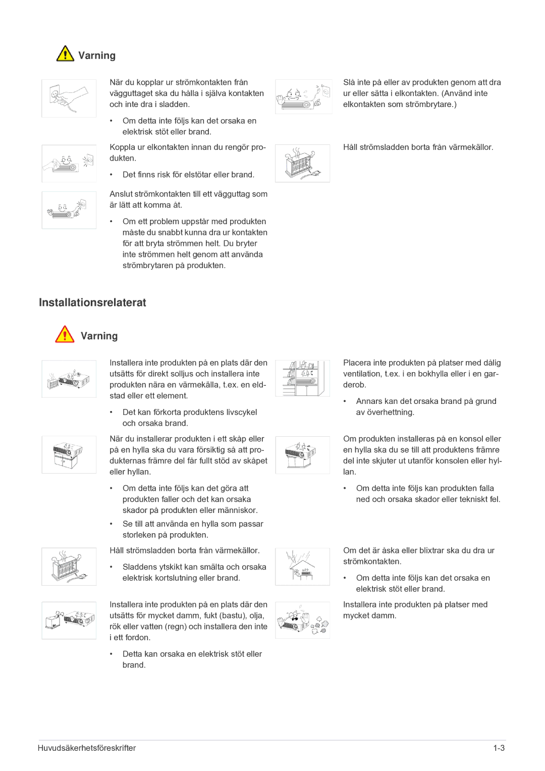 Samsung SP2203XWCX/EN manual Installationsrelaterat 