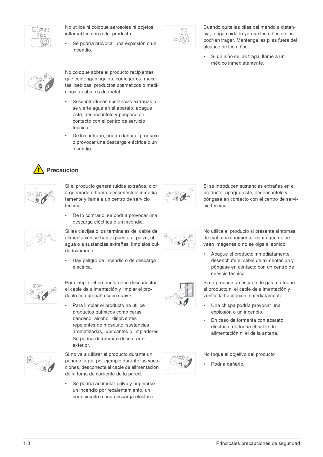 Samsung SP2003XWX/EN, SP2203XWX/EN, SP2503XWX/EN manual Precaución 