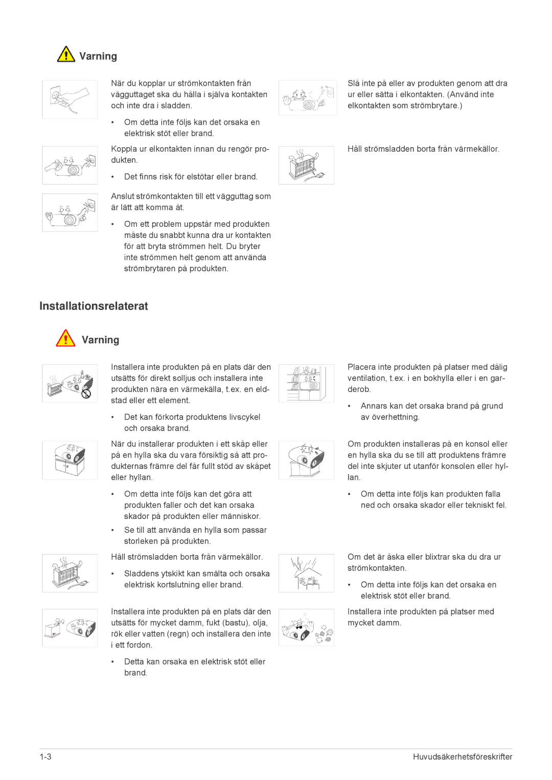 Samsung SP2203XWX/EN, SP2503XWX/EN manual Installationsrelaterat 