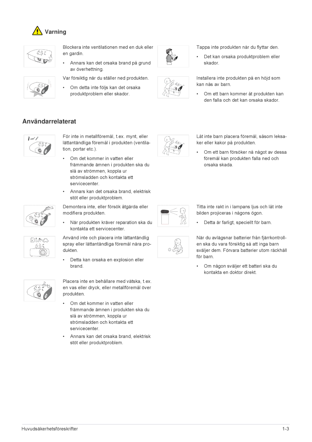 Samsung SP2503XWX/EN, SP2203XWX/EN manual Användarrelaterat 