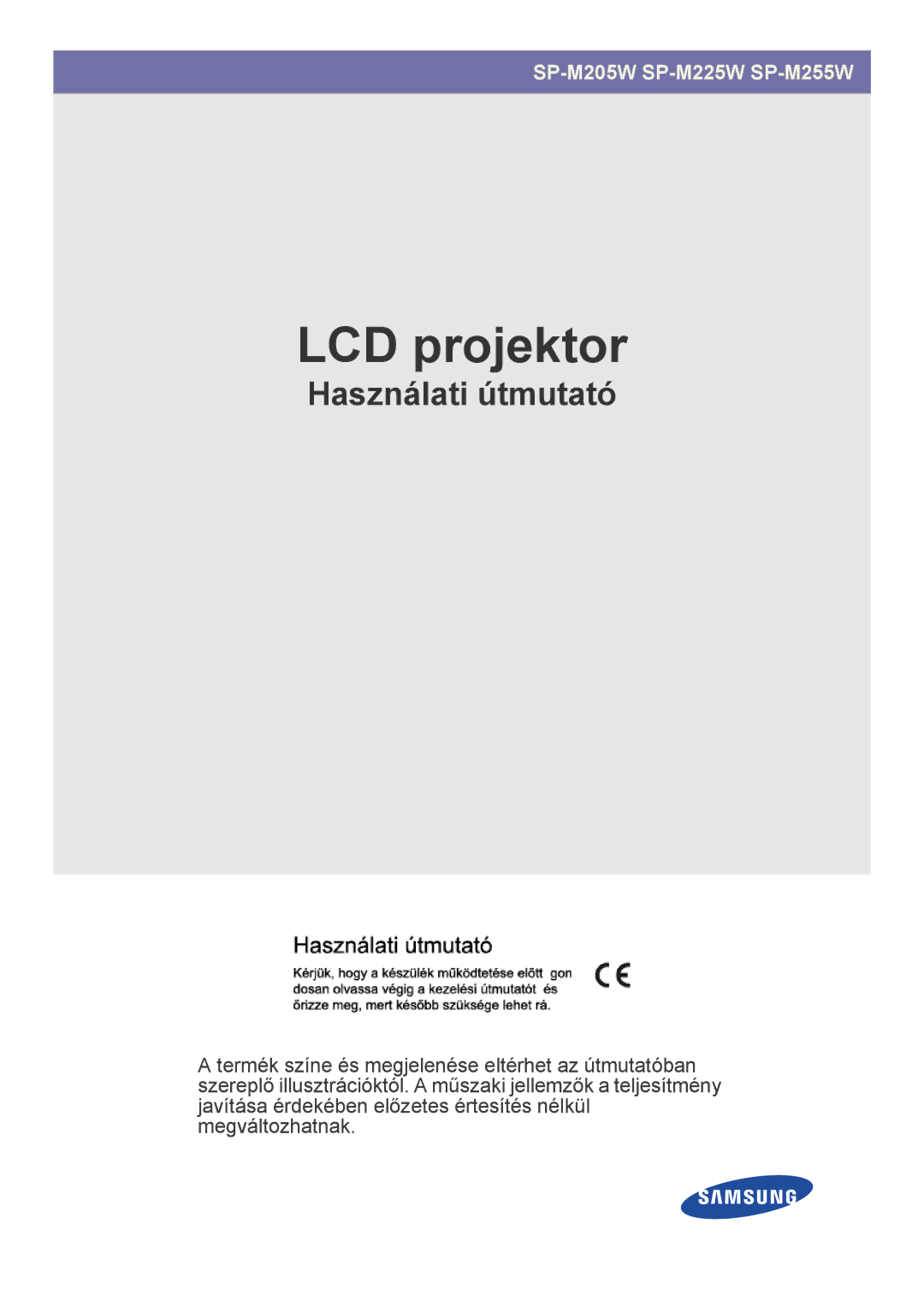 Samsung SP2053WWX/EN, SP2253WWX/EN manual LCD projektor 