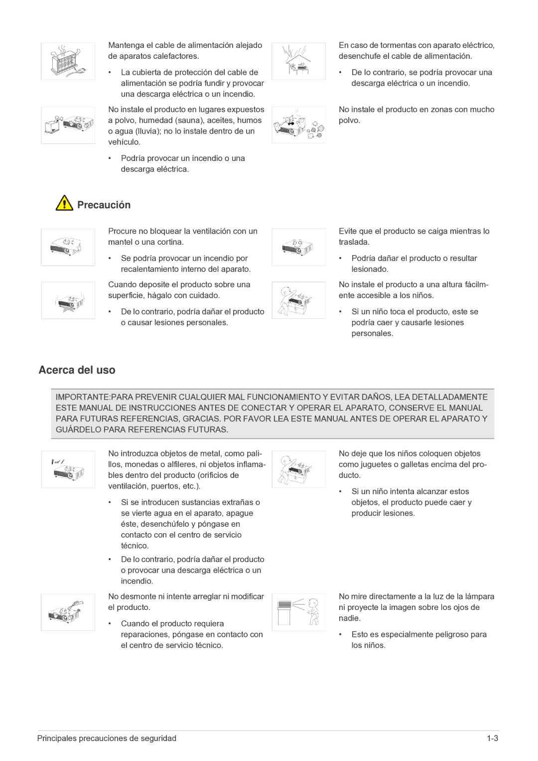 Samsung SP2003SWX/EN, SP2503SWX/EN manual Acerca del uso 