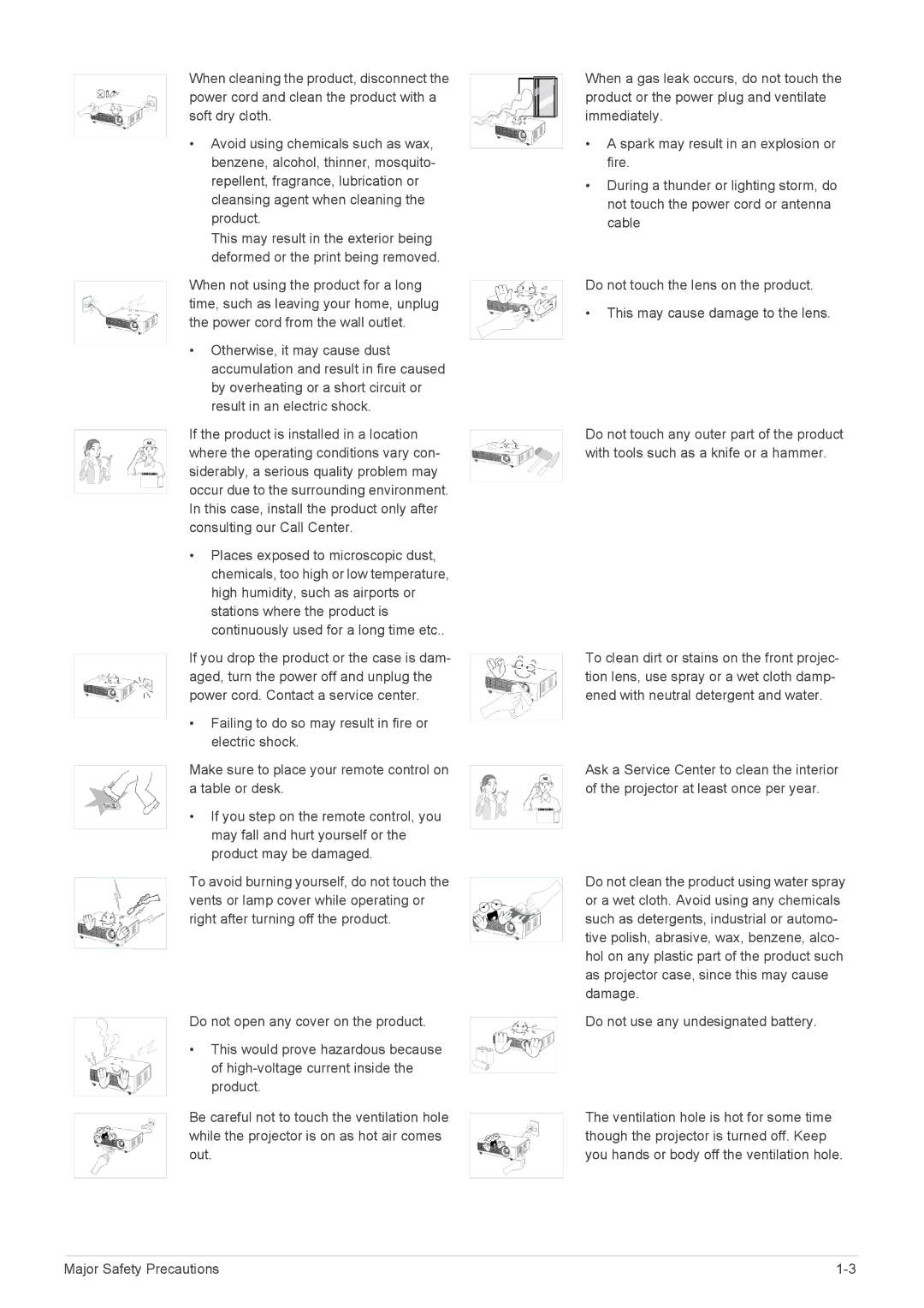 Samsung SP2203XWCX/XV, SP2503XWCX/EN, SP2203XWCX/EN, SP2503XWCX/XV, SP3003XWX/XY manual 