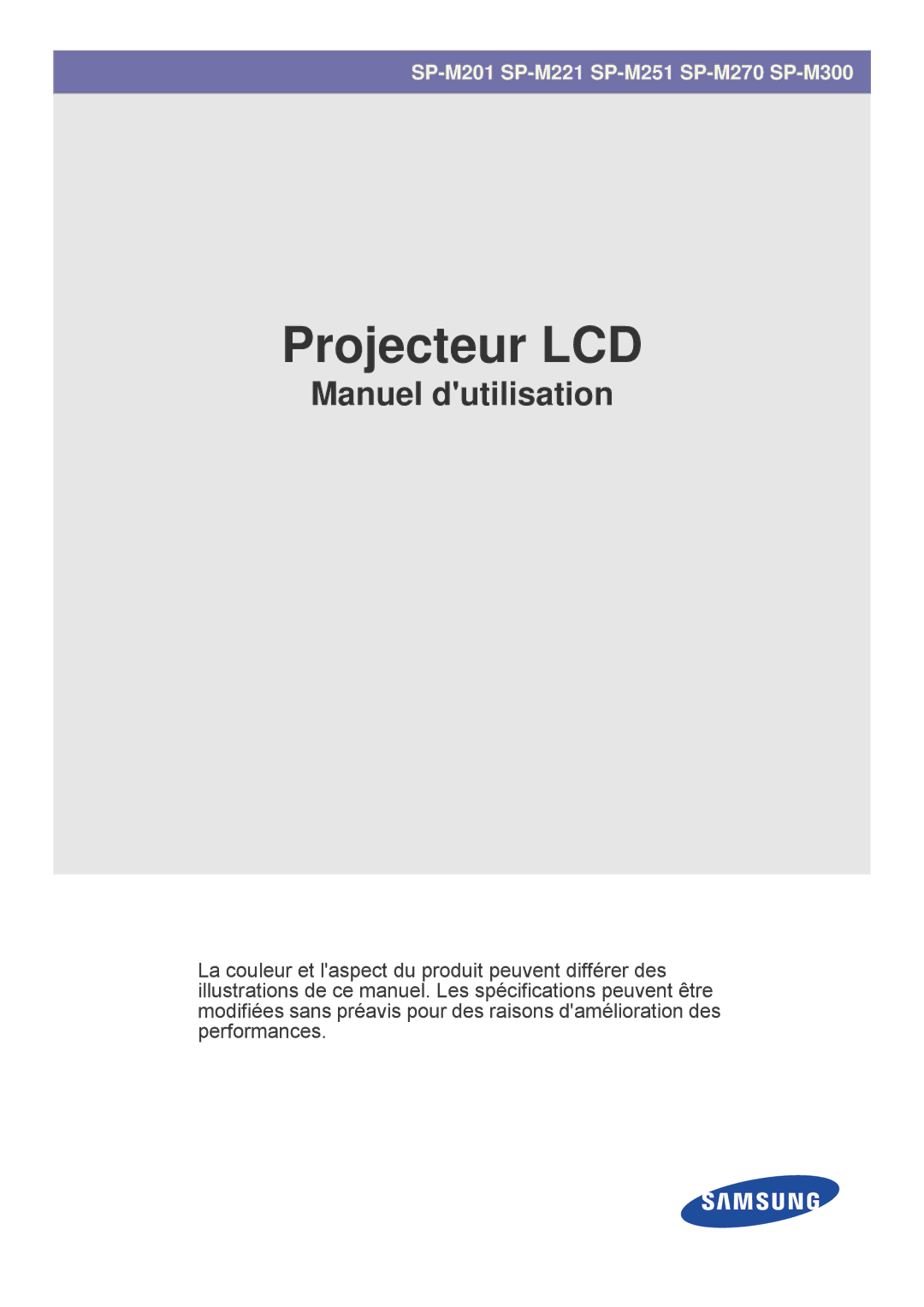 Samsung SP2203XWCX/EN manual LCD-projektor 