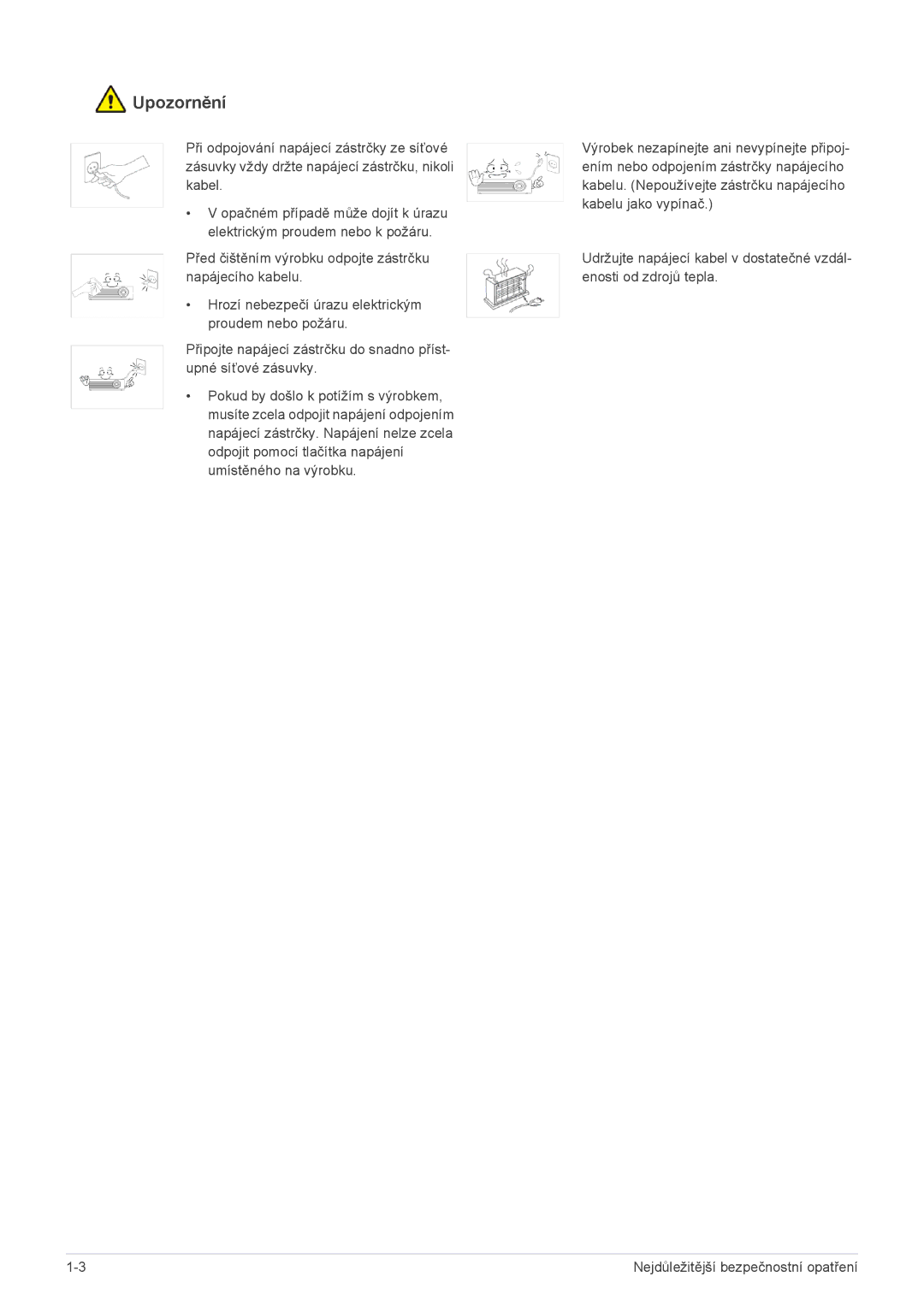 Samsung SP2503XWCX/EN, SP2203XWCX/EN manual Upozornění 