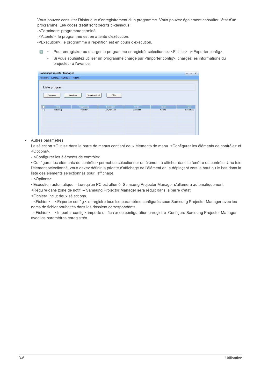 Samsung SP2553XWX/EN, SP2553WWX/EN, SP2253WWX/EN manual Utilisation 