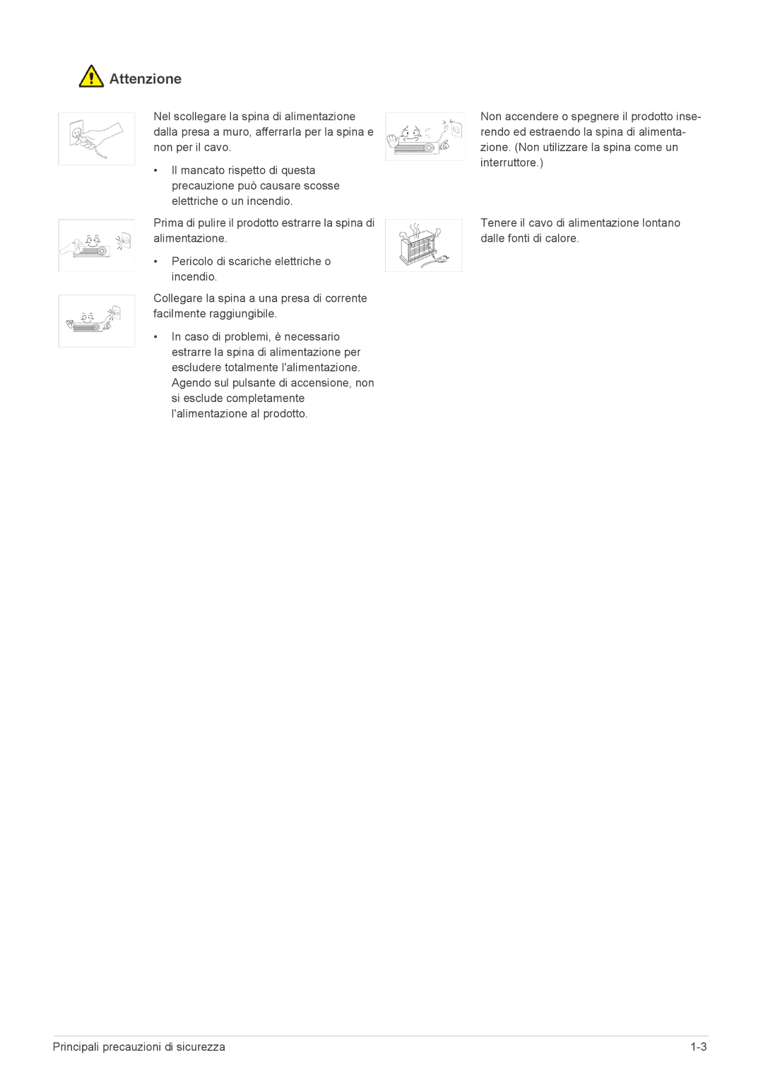 Samsung SP2553XWX/EN, SP2553WWX/EN, SP2253WWX/EN manual Attenzione 