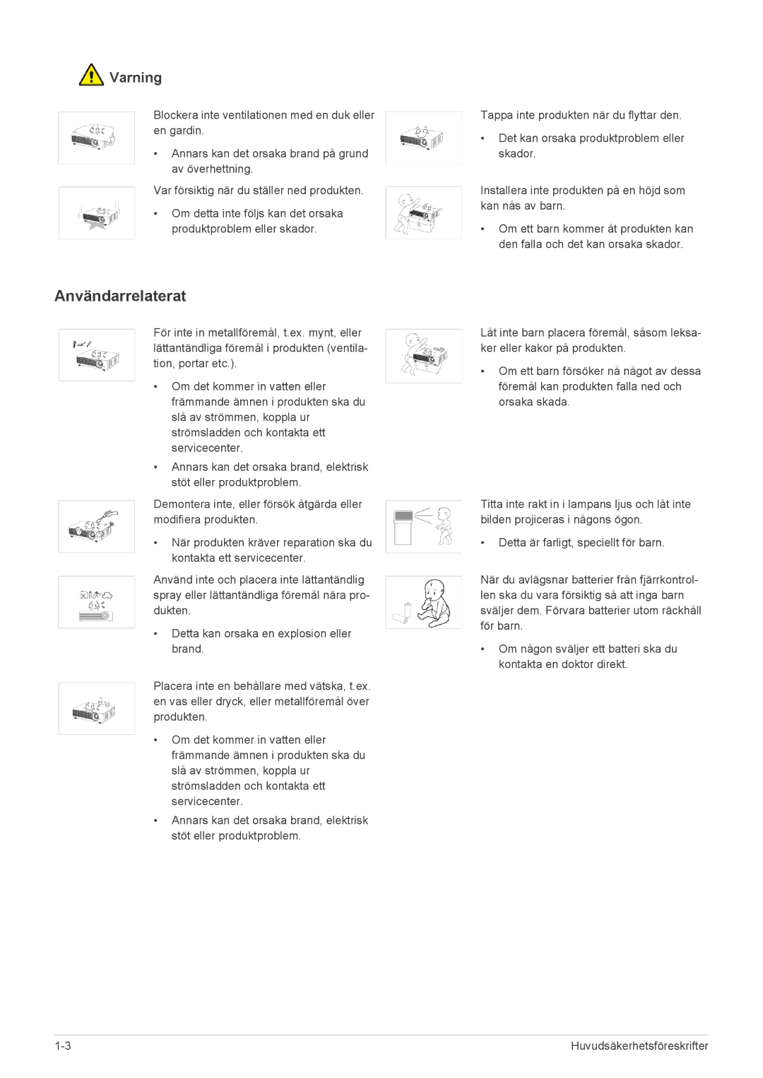 Samsung SP2553WWX/EN, SP2553XWX/EN manual Användarrelaterat 